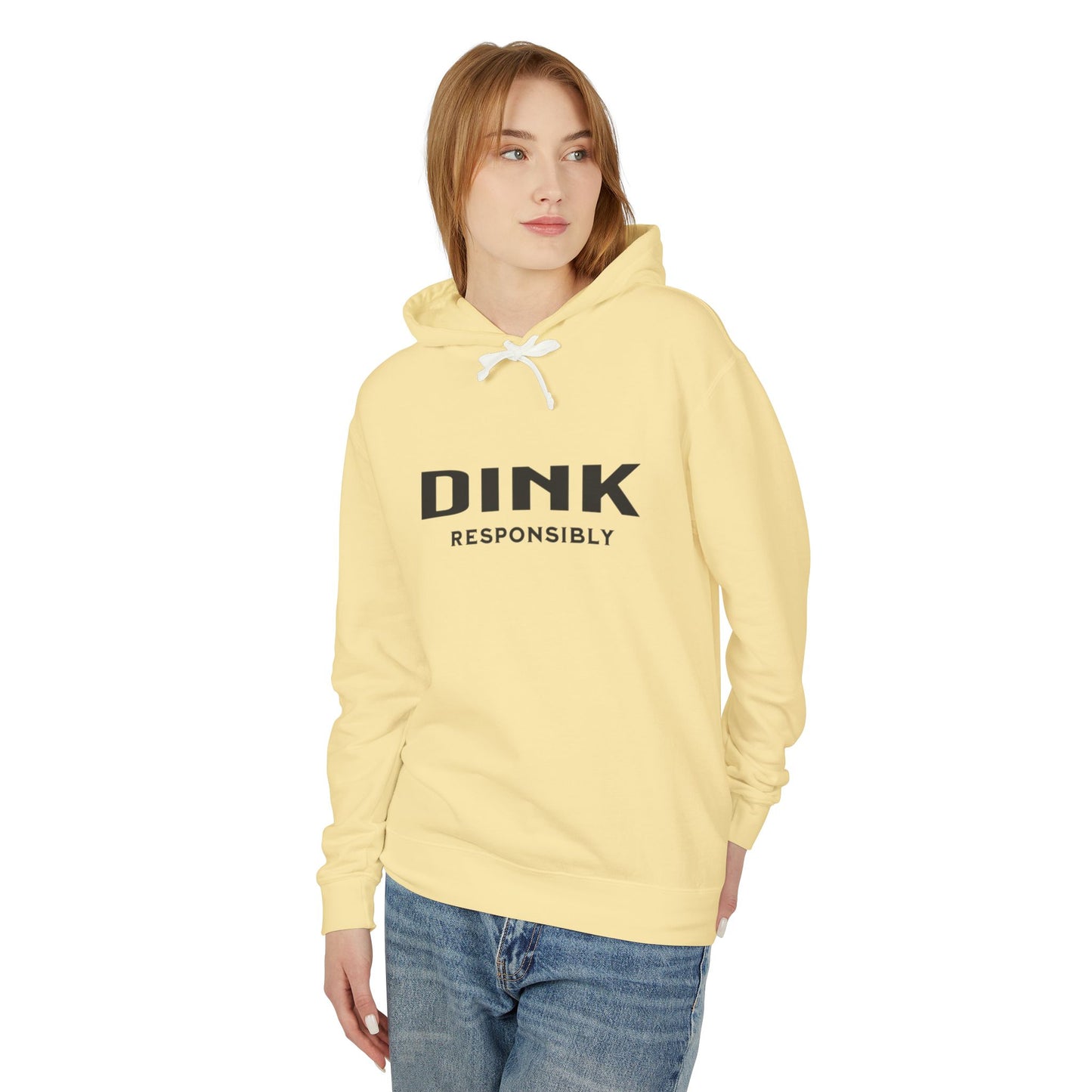 Dink Responsibly – Fun Pickleball Design" Unisex Lightweight Hooded Sweatshirt
