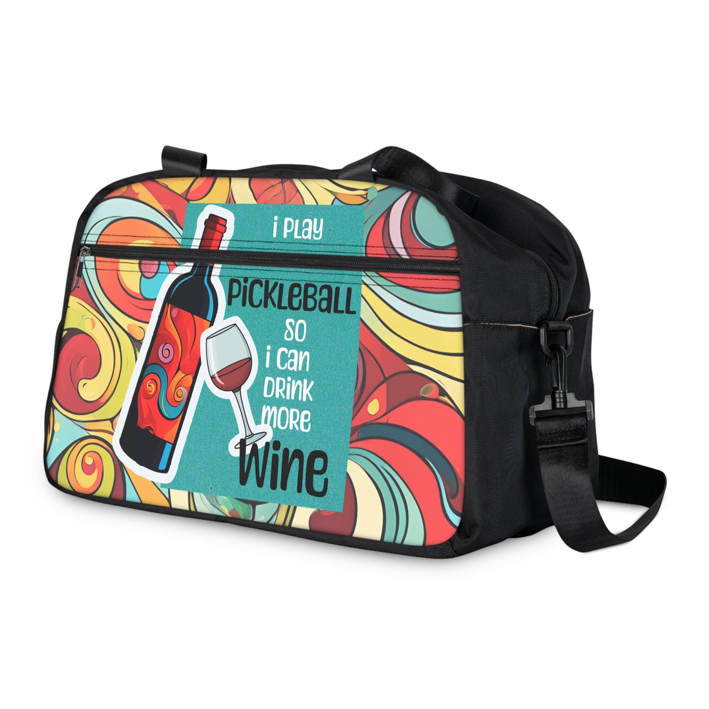 Psychadelic Pickleball Wine Lover Fitness Handbag Design
