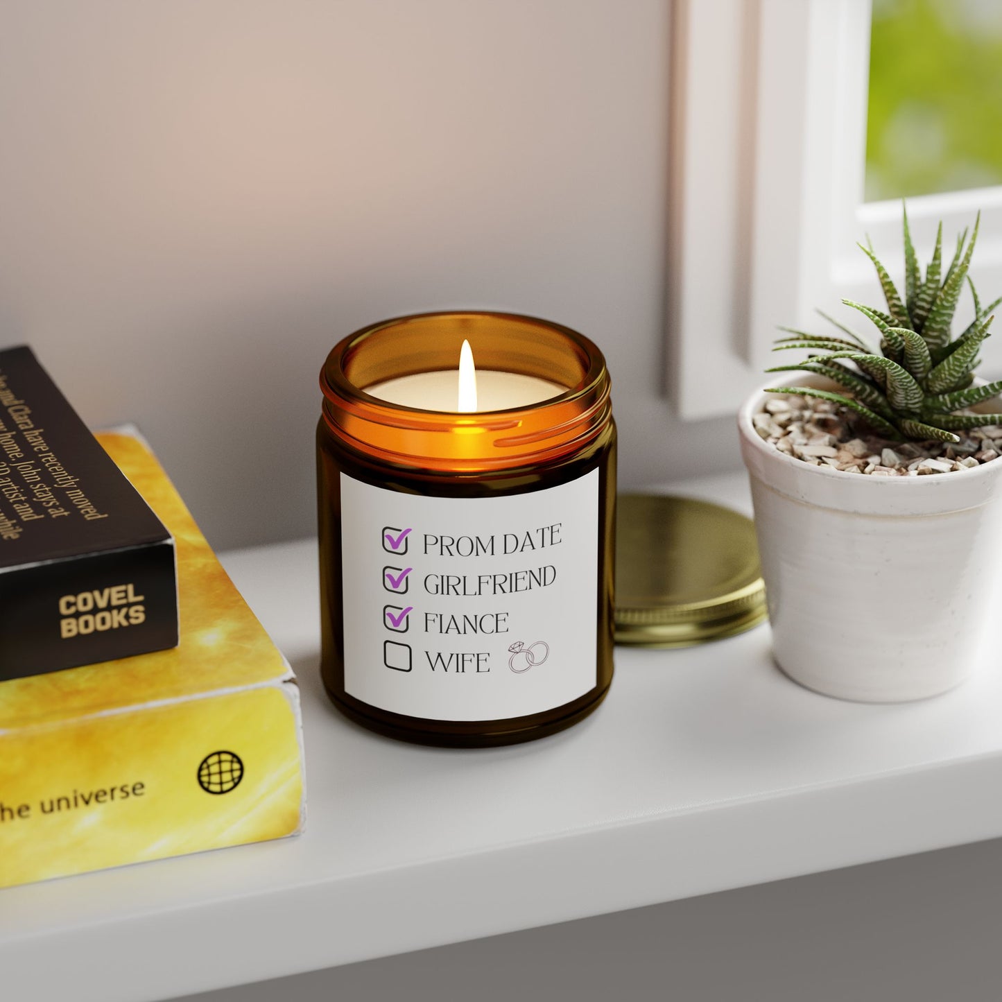 Engagement Candle Romantic Scented Candle - Coconut Apricot Wax, Perfect for Engagements & Date Nights