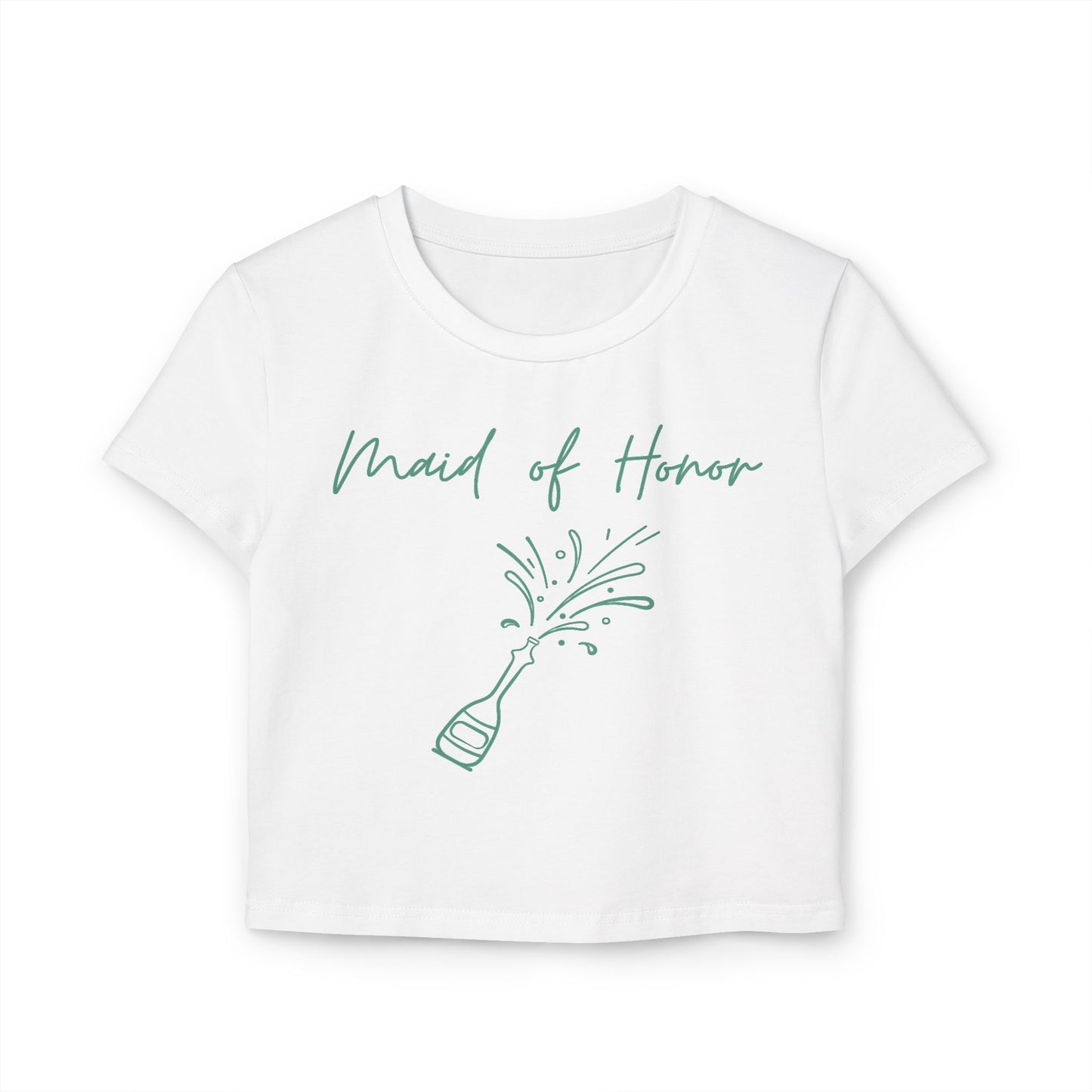 Made of Honor's Women's Baby Tee with champaign bottle