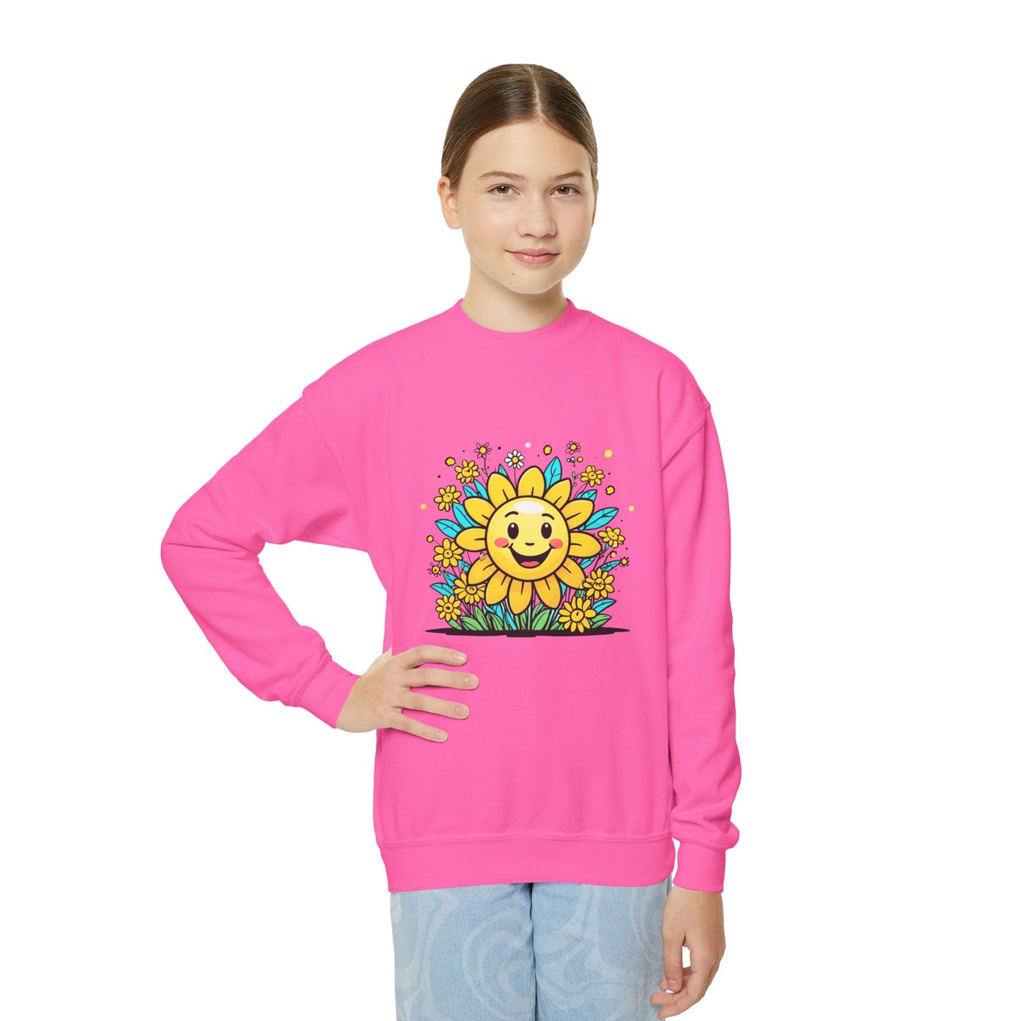 Sunshine and Flowers Youth Crewneck Sweatshirt