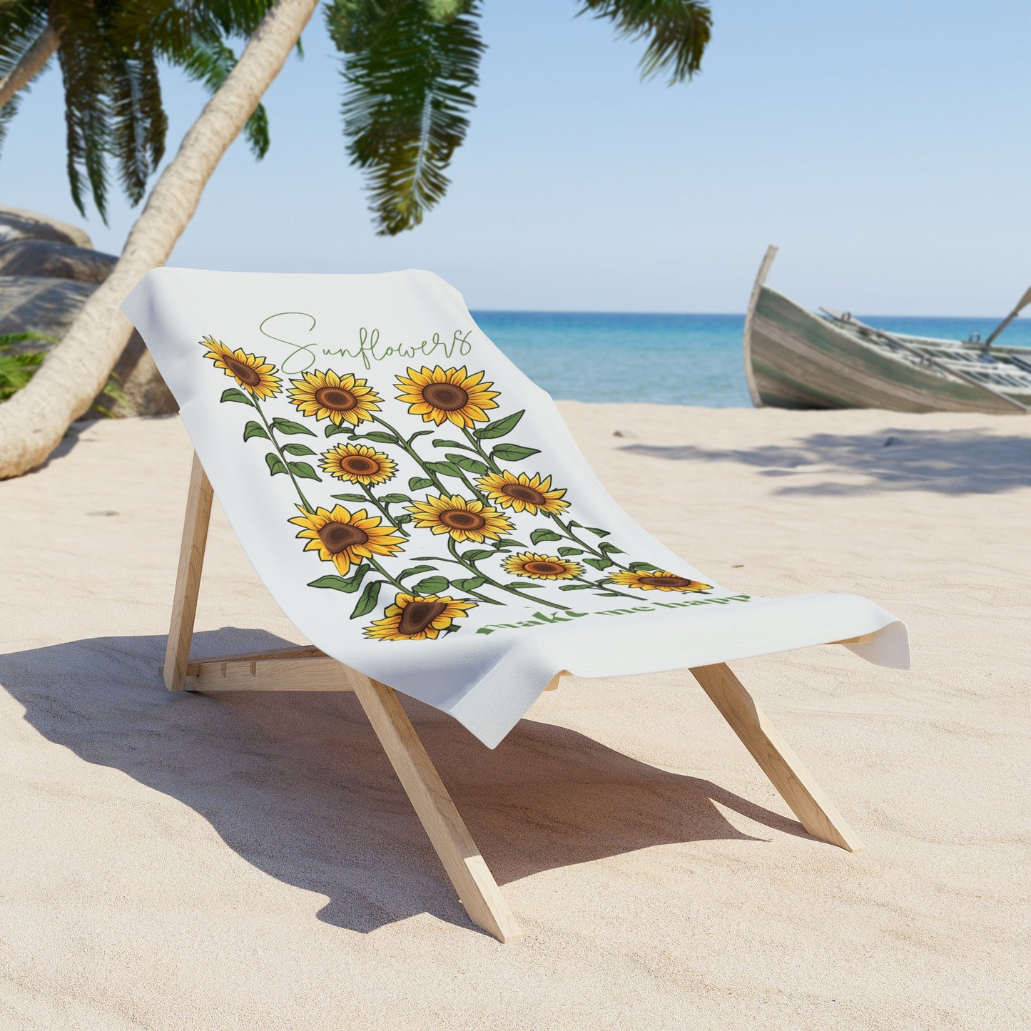 "Sunflowers Make Me Happy" beach towel!
