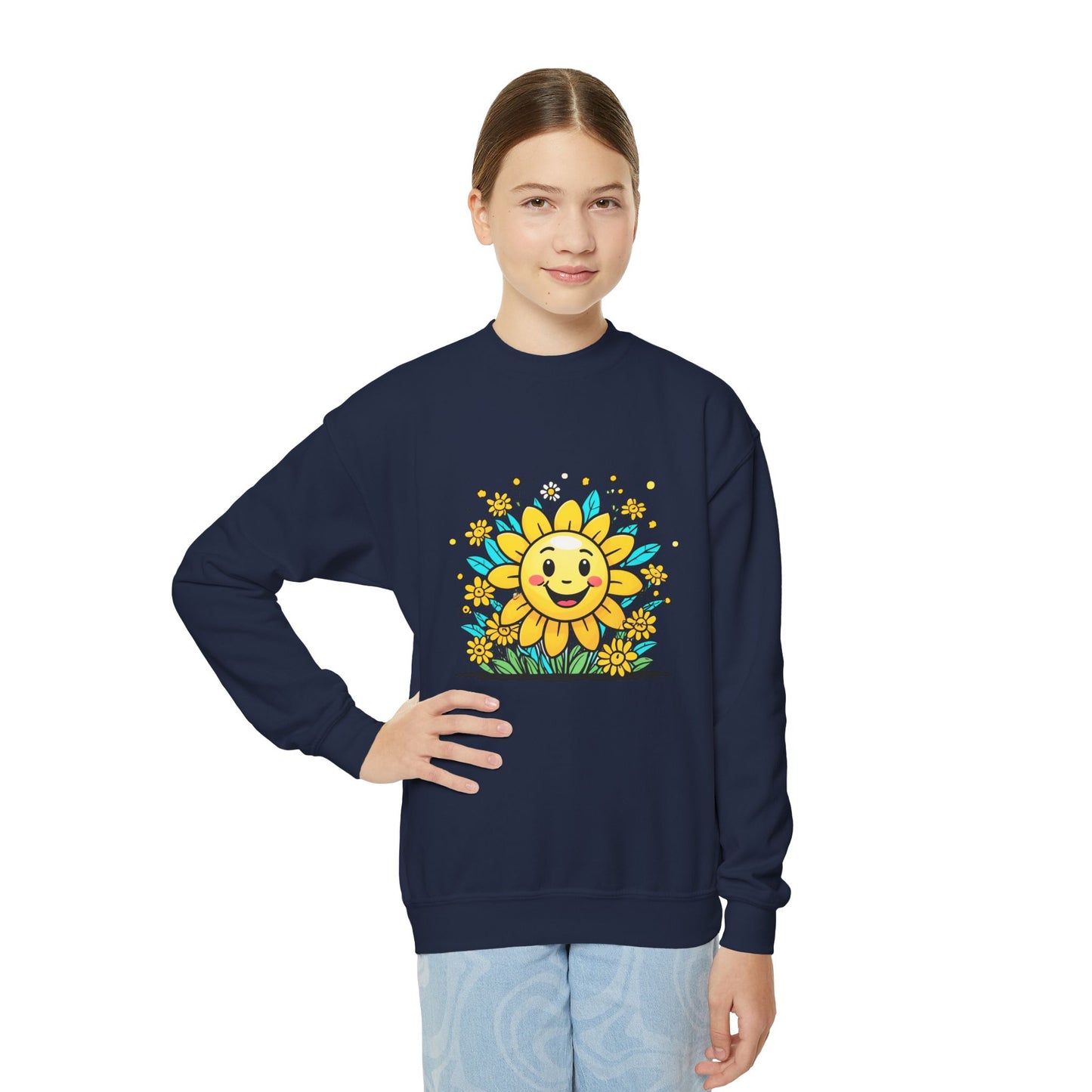 Sunshine and Flowers Youth Crewneck Sweatshirt