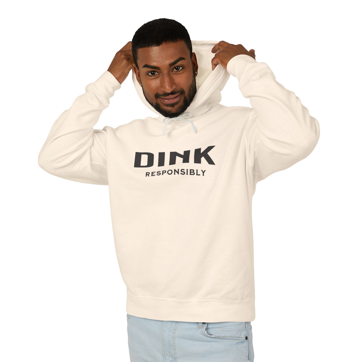 Dink Responsibly – Fun Pickleball Design" Unisex Lightweight Hooded Sweatshirt