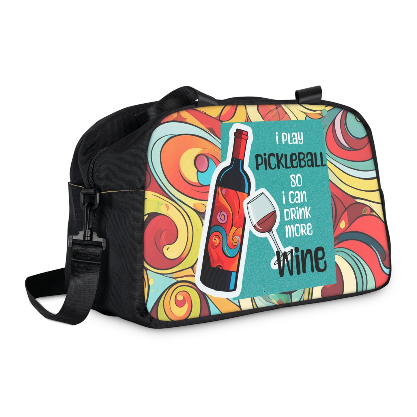 Psychadelic Pickleball Wine Lover Fitness Handbag Design