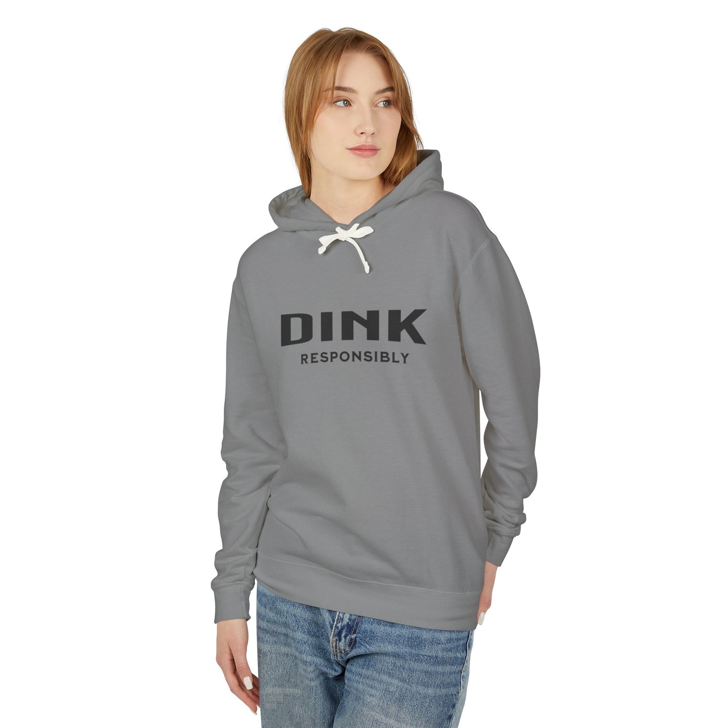 Dink Responsibly – Fun Pickleball Design" Unisex Lightweight Hooded Sweatshirt