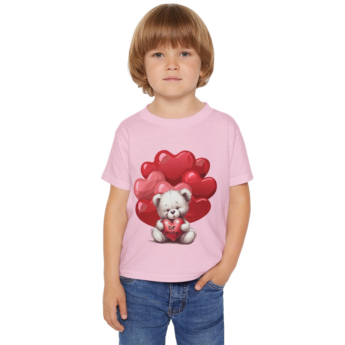 Toddler T-shirt - Valentines BE MINE Bear And Heart Design