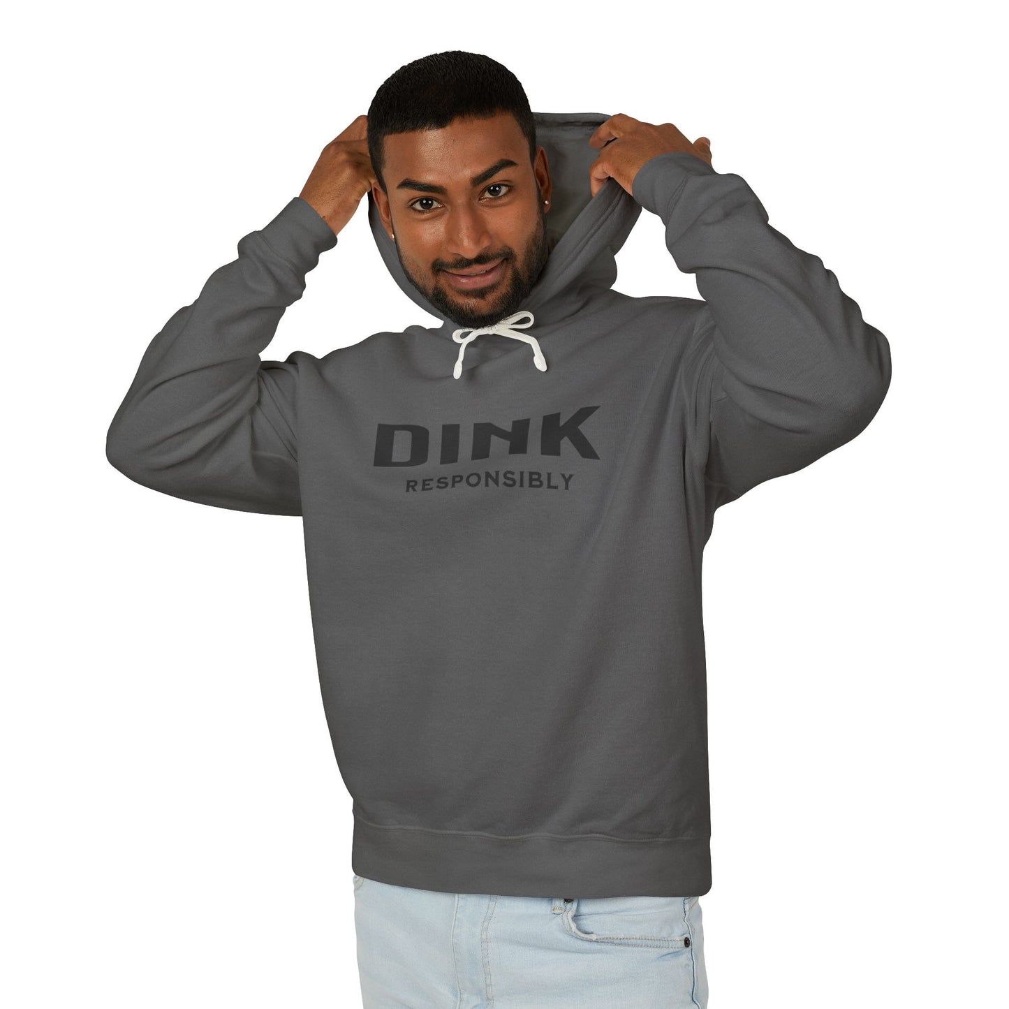 Dink Responsibly – Fun Pickleball Design" Unisex Lightweight Hooded Sweatshirt