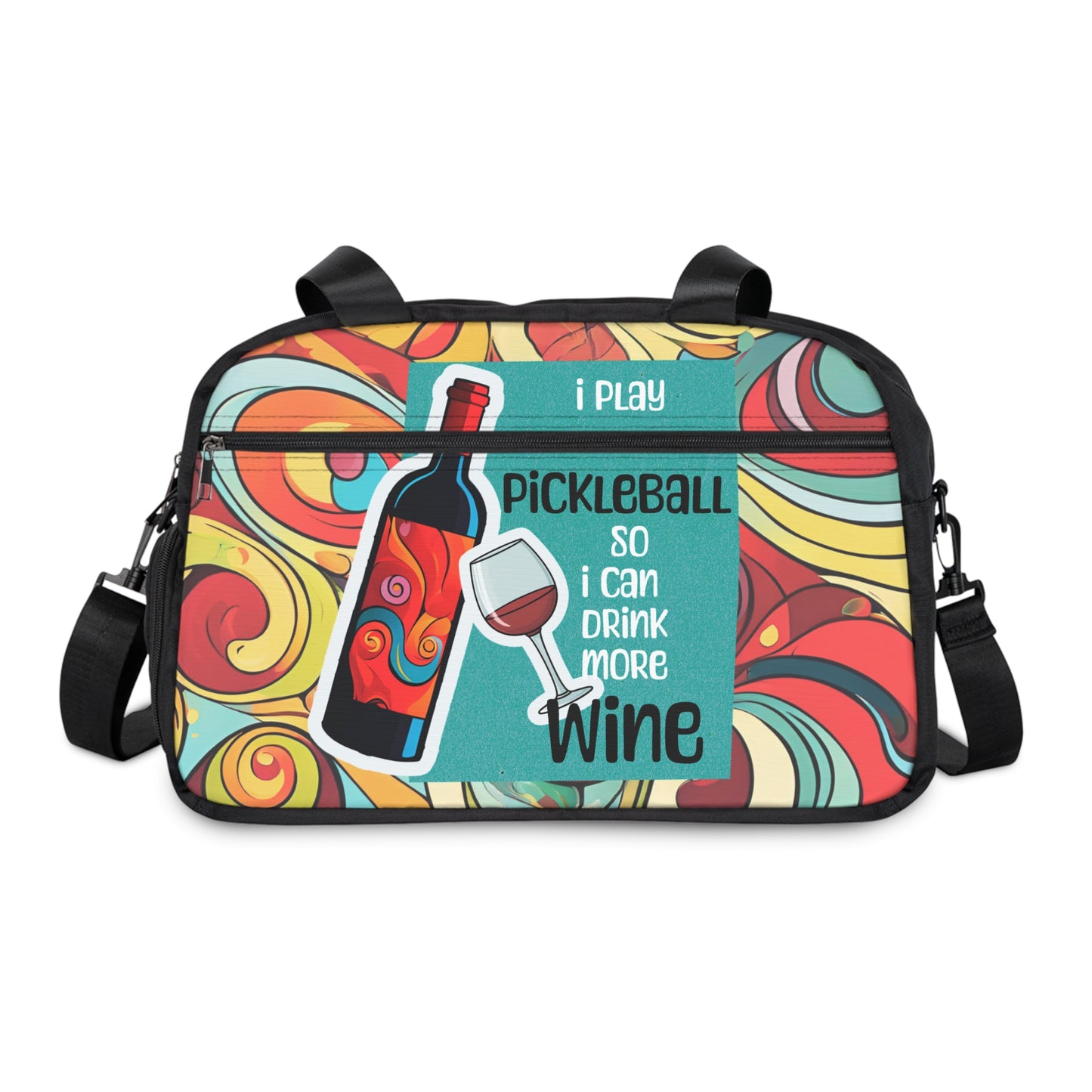 Psychadelic Pickleball Wine Lover Fitness Handbag Design