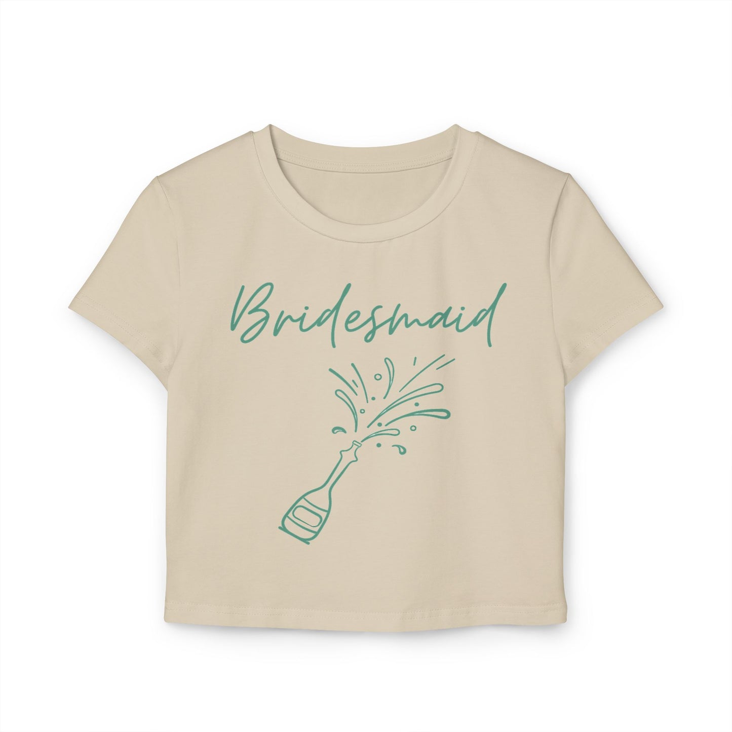 Bridesmaid Bachelorette Cute Women's Baby Tee with champaign bottle