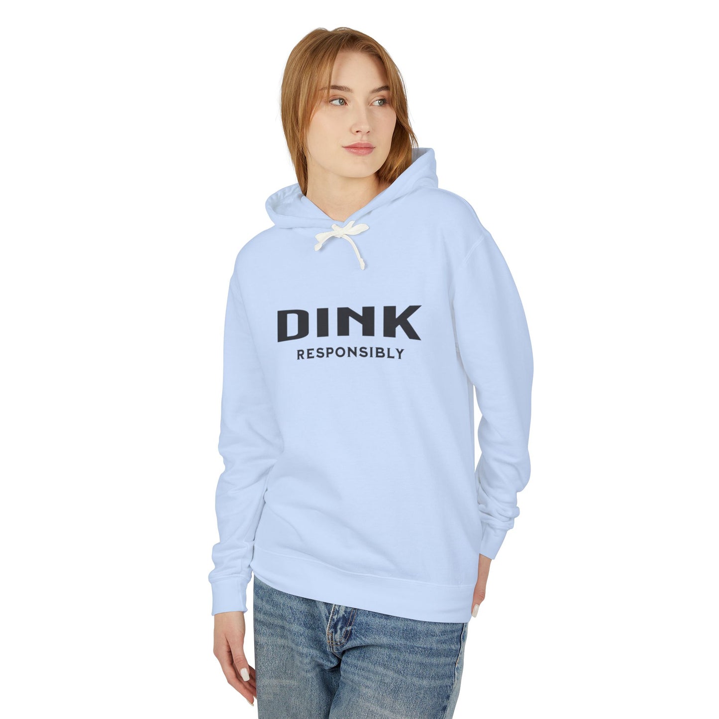 Dink Responsibly – Fun Pickleball Design" Unisex Lightweight Hooded Sweatshirt