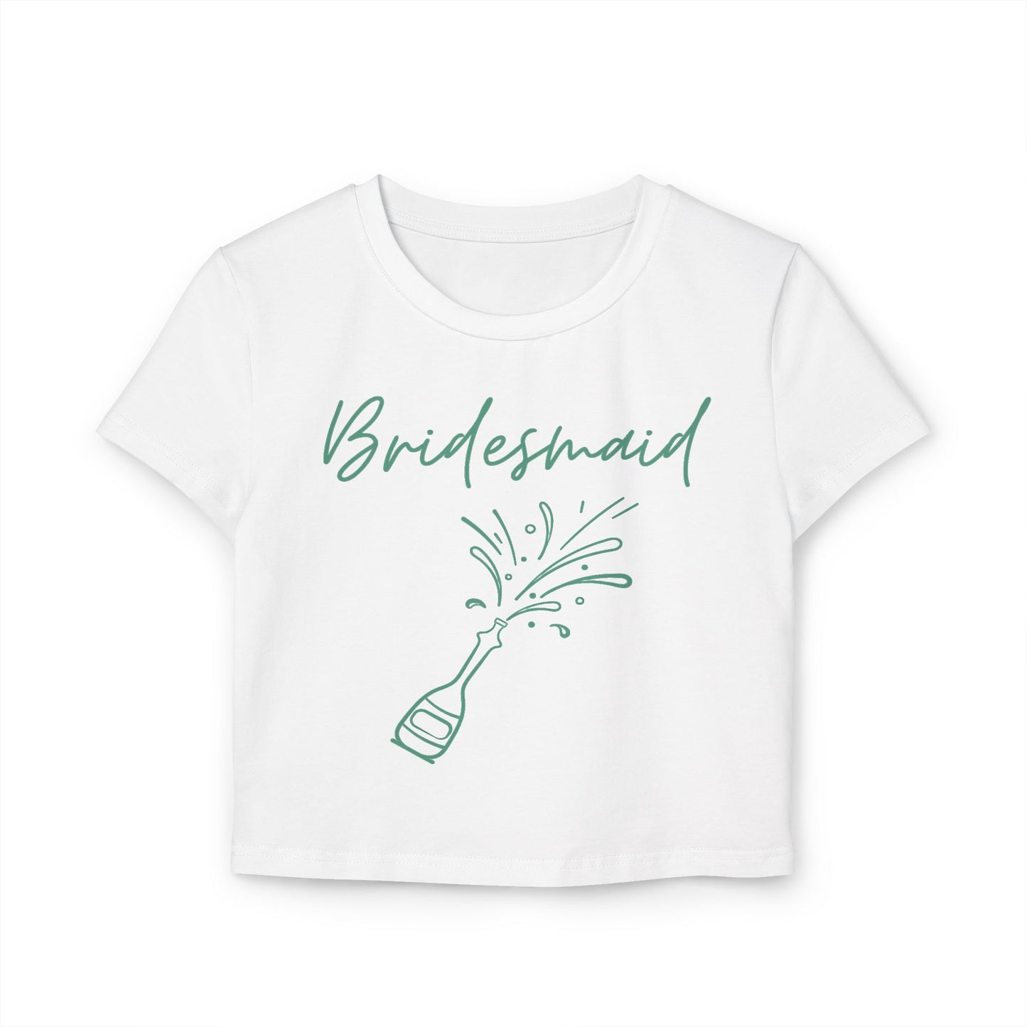Bridesmaid Bachelorette Cute Women's Baby Tee with champaign bottle