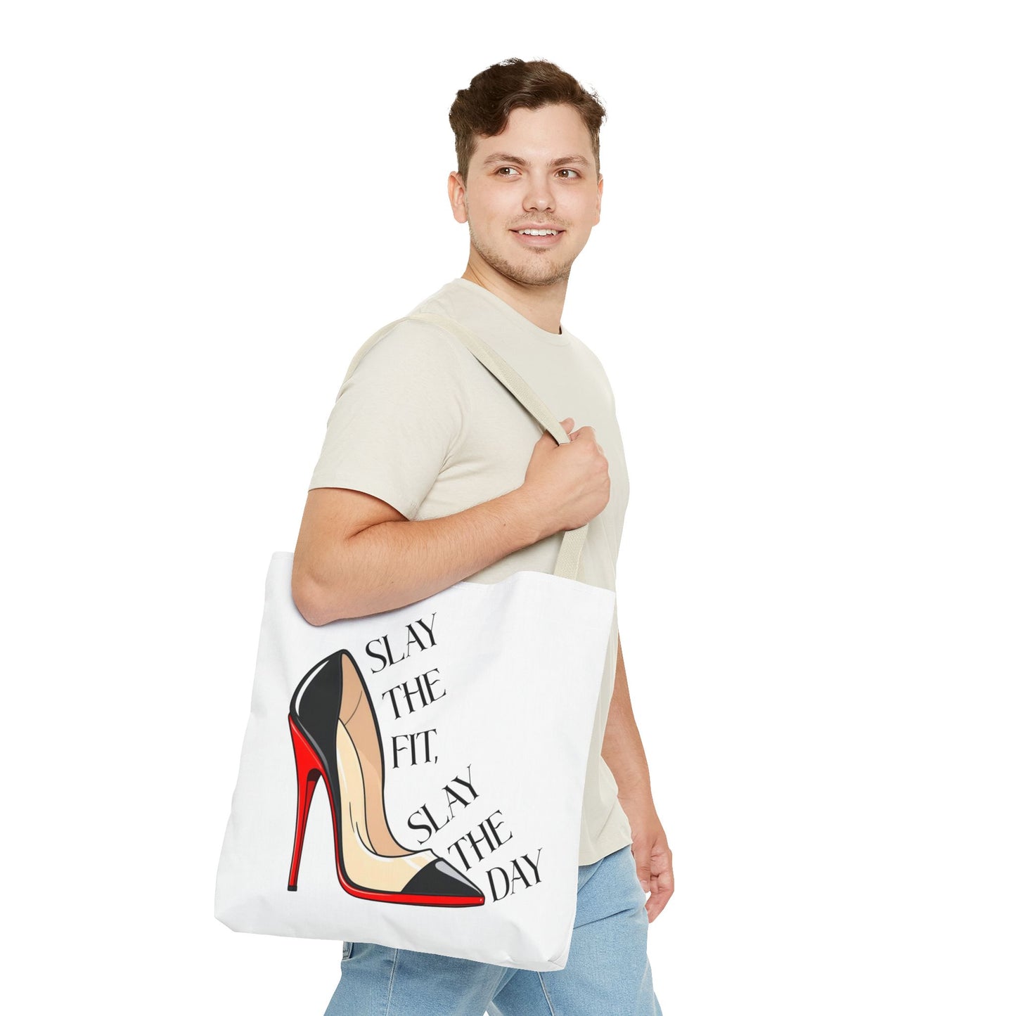 Tote Bag - Slay the Fit, Slay the Day Stiletto Design