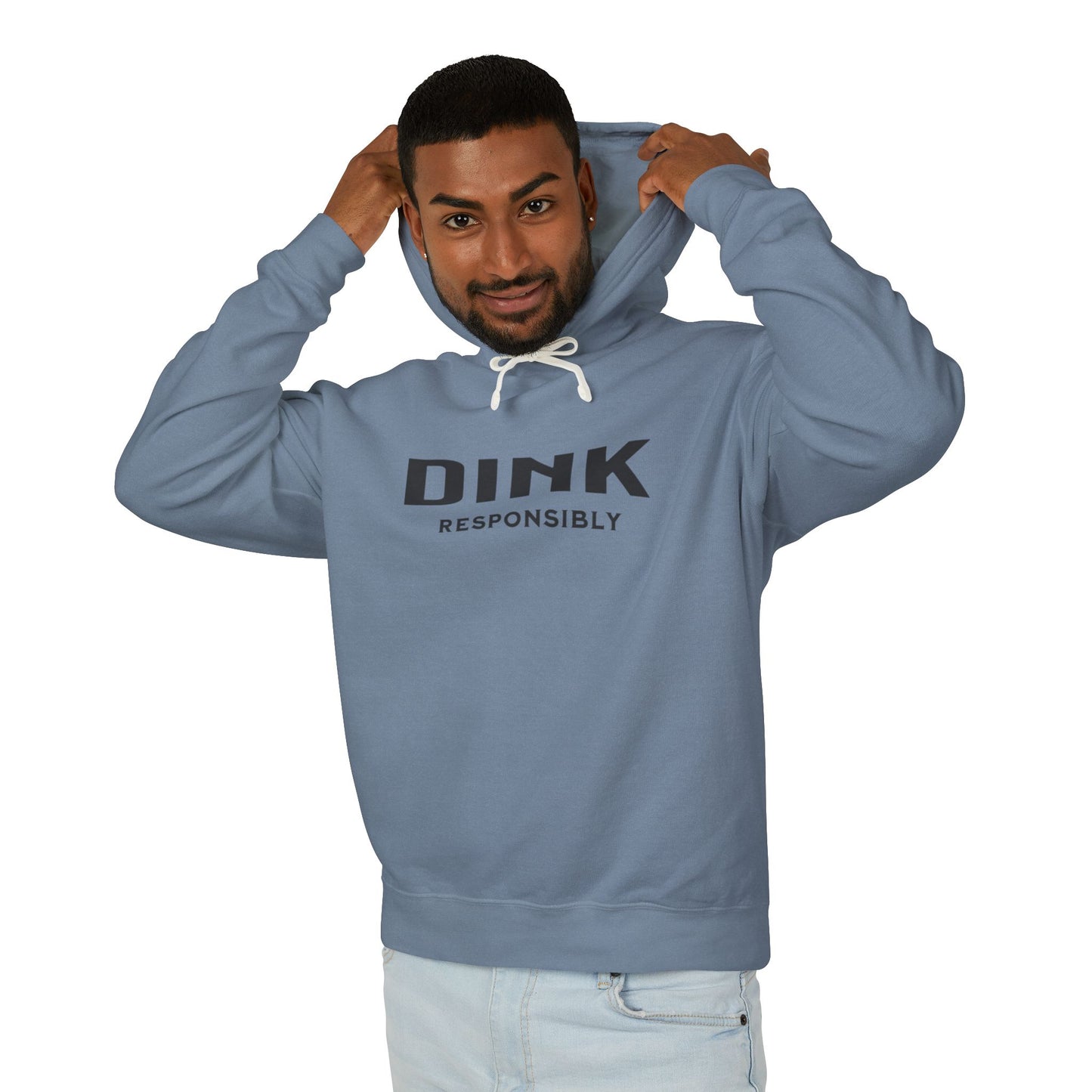 Dink Responsibly – Fun Pickleball Design" Unisex Lightweight Hooded Sweatshirt