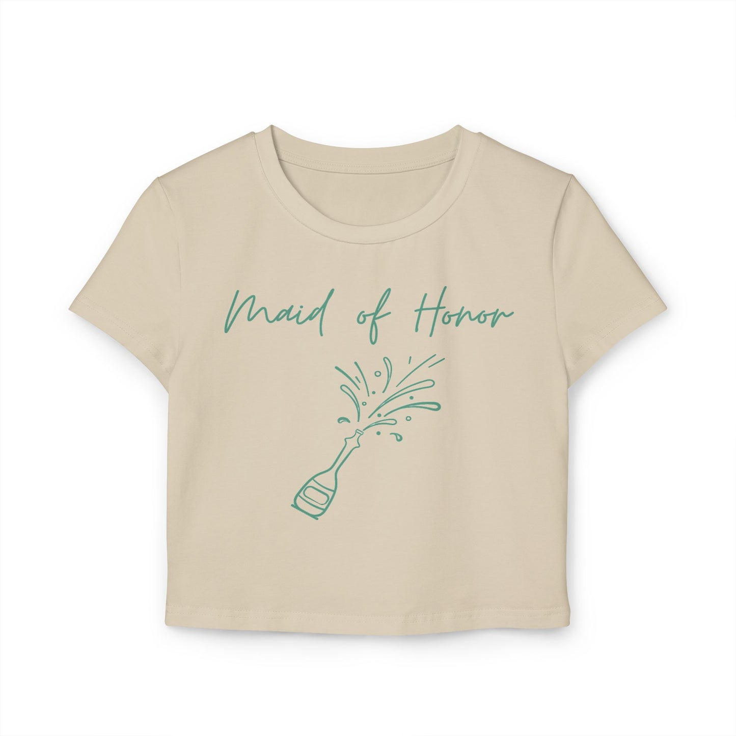 Made of Honor's Women's Baby Tee with champaign bottle