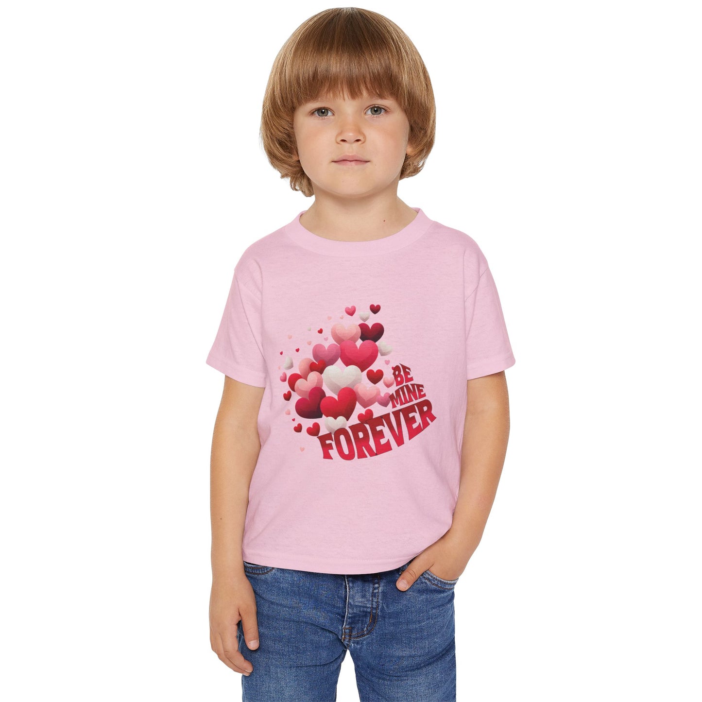 - Be Mine Forever-Toddler T-shirt Valentine's Day Hearts Design