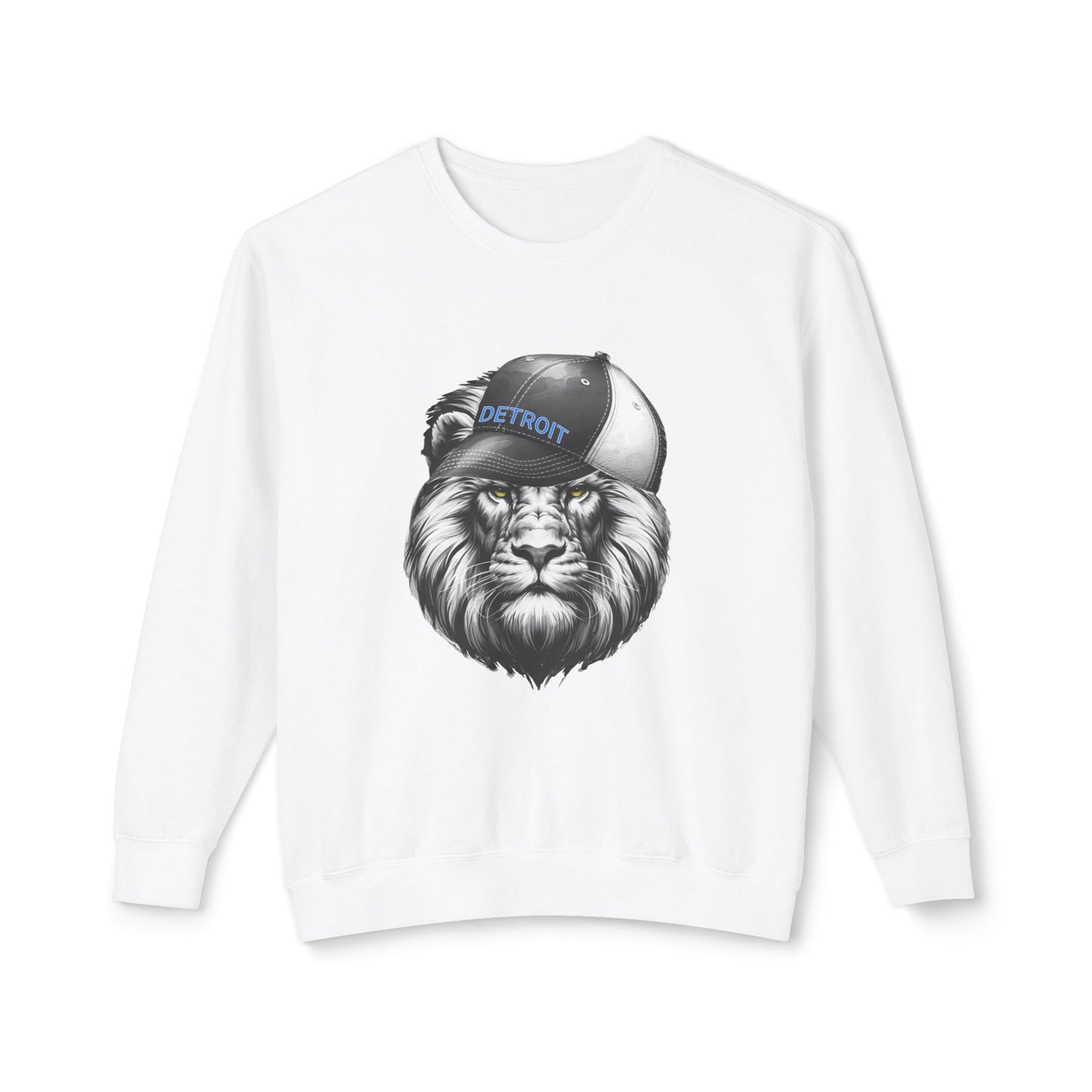 Detroit Lions Lightweight Sweatshirt with Black and White Lion Design