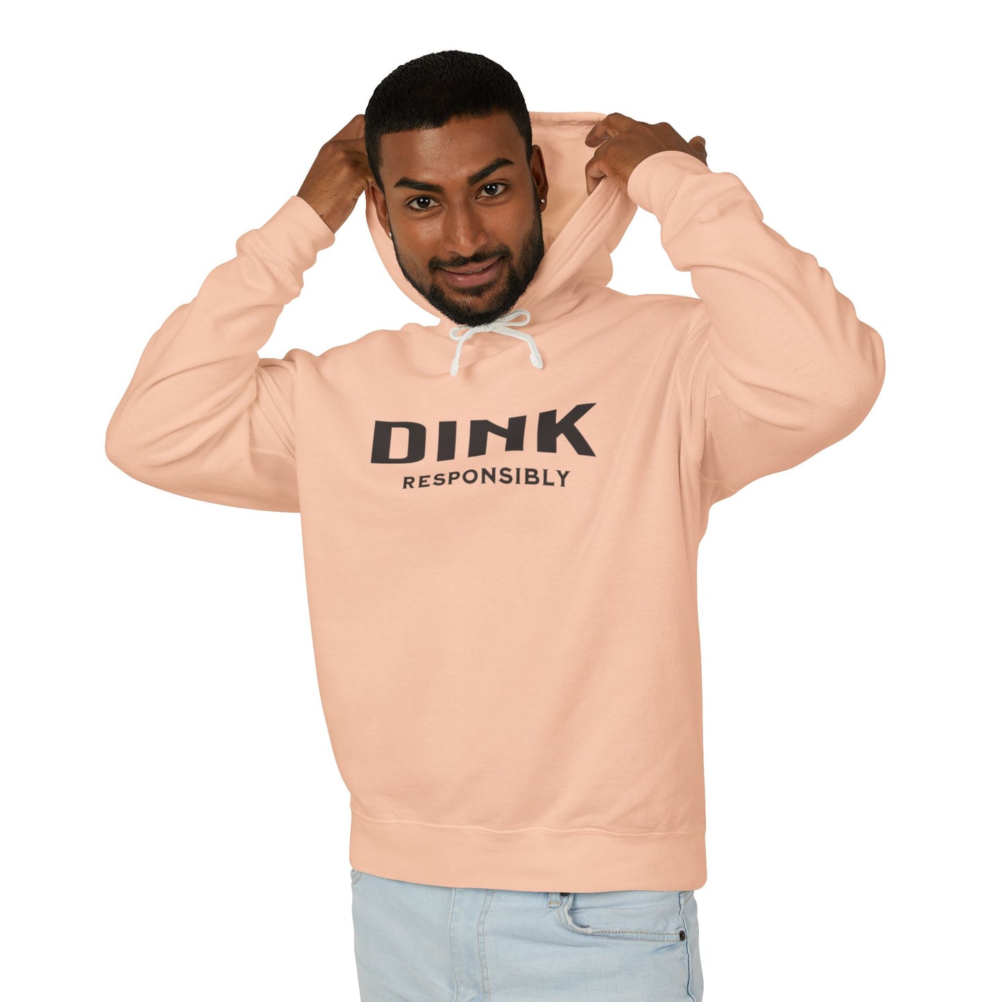 Dink Responsibly – Fun Pickleball Design" Unisex Lightweight Hooded Sweatshirt