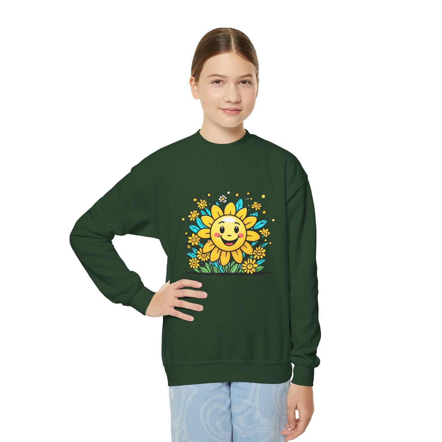 Sunshine and Flowers Youth Crewneck Sweatshirt