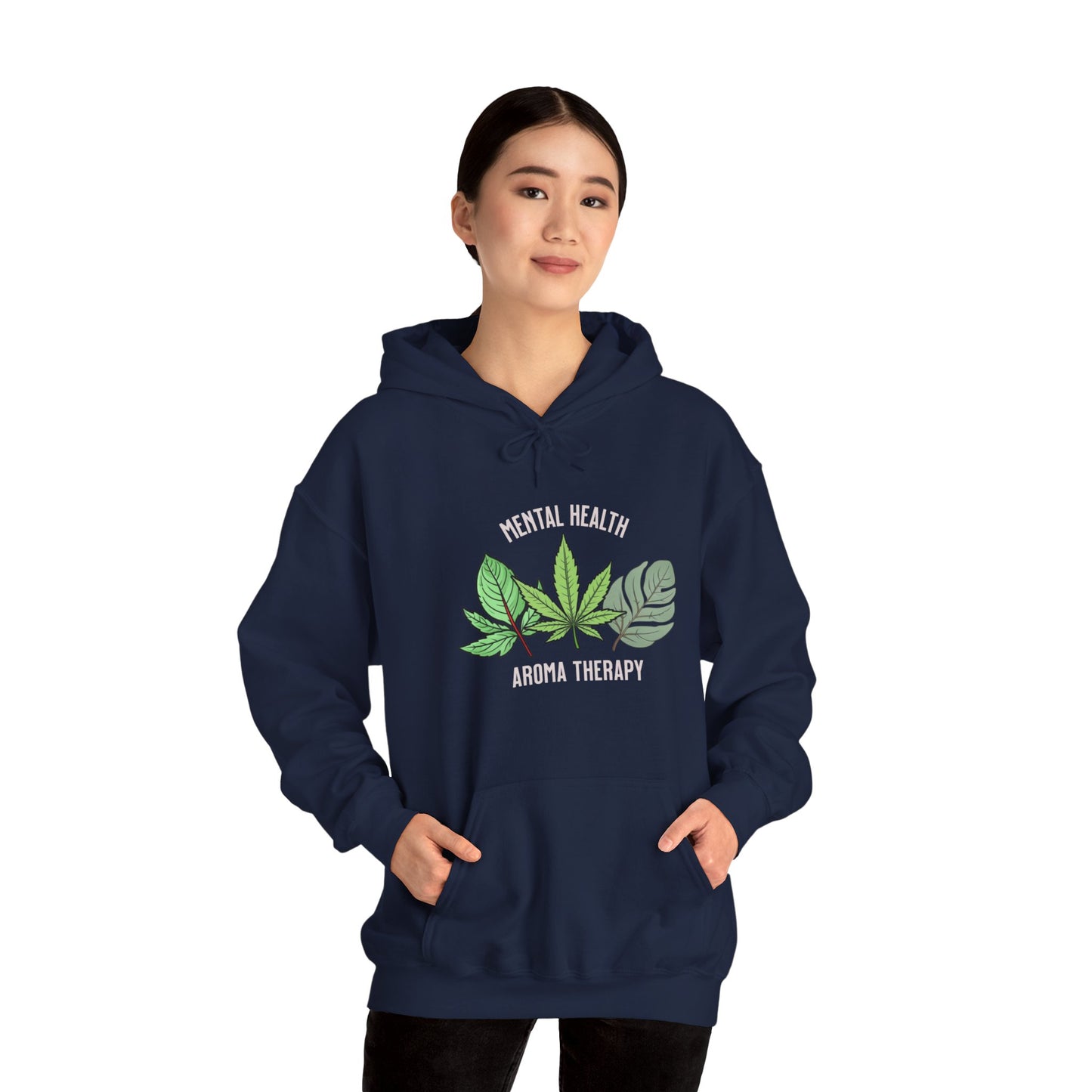 "Aroma Therapy Hoodie – Lavender, Marijuana, and Eucalyptus Leaf Design" Unisex Heavy Blend™ Hooded Sweatshirt