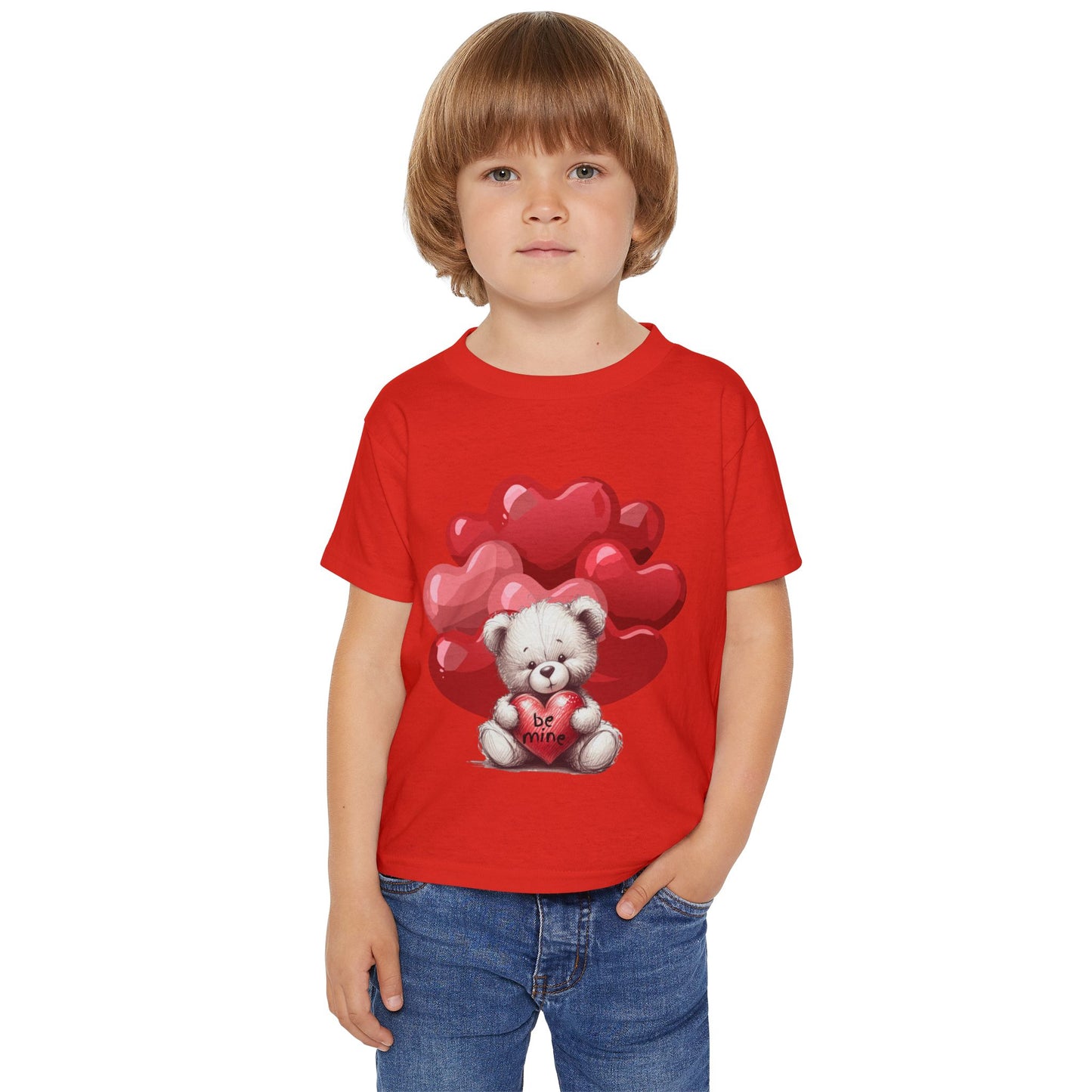 Toddler T-shirt - Valentines BE MINE Bear And Heart Design