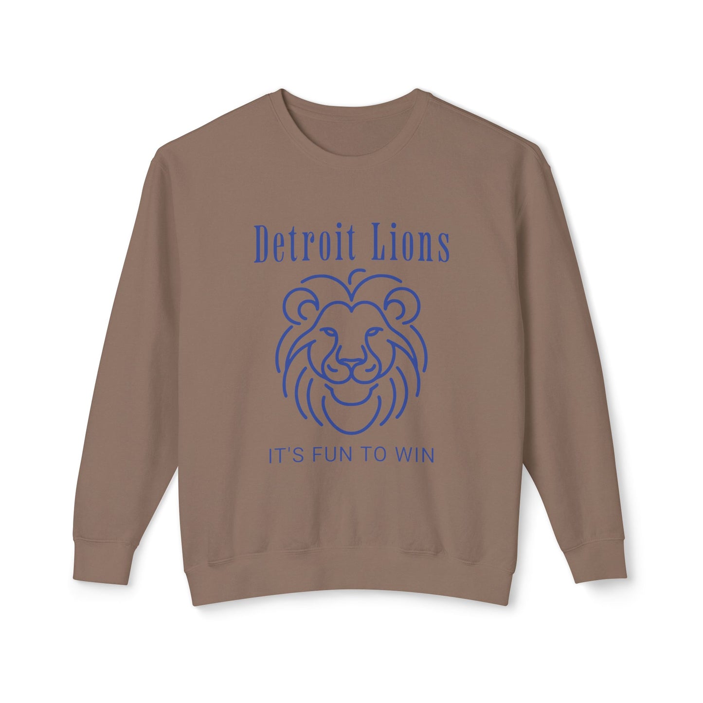 Unisex Sweatshirt features a quote, "Detroit Lions, It's Fun to Win"