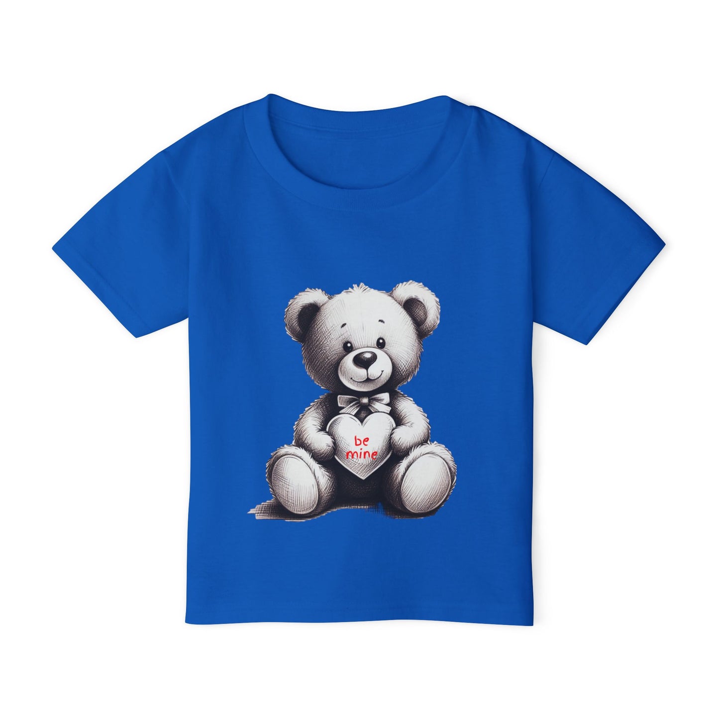 "Be Mine" – Adorable Teddy Bear Valentine’s Toddler T-shirt Valentine's Day Hearts Design