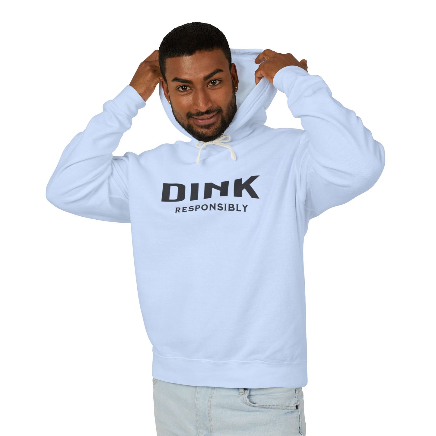 Dink Responsibly – Fun Pickleball Design" Unisex Lightweight Hooded Sweatshirt