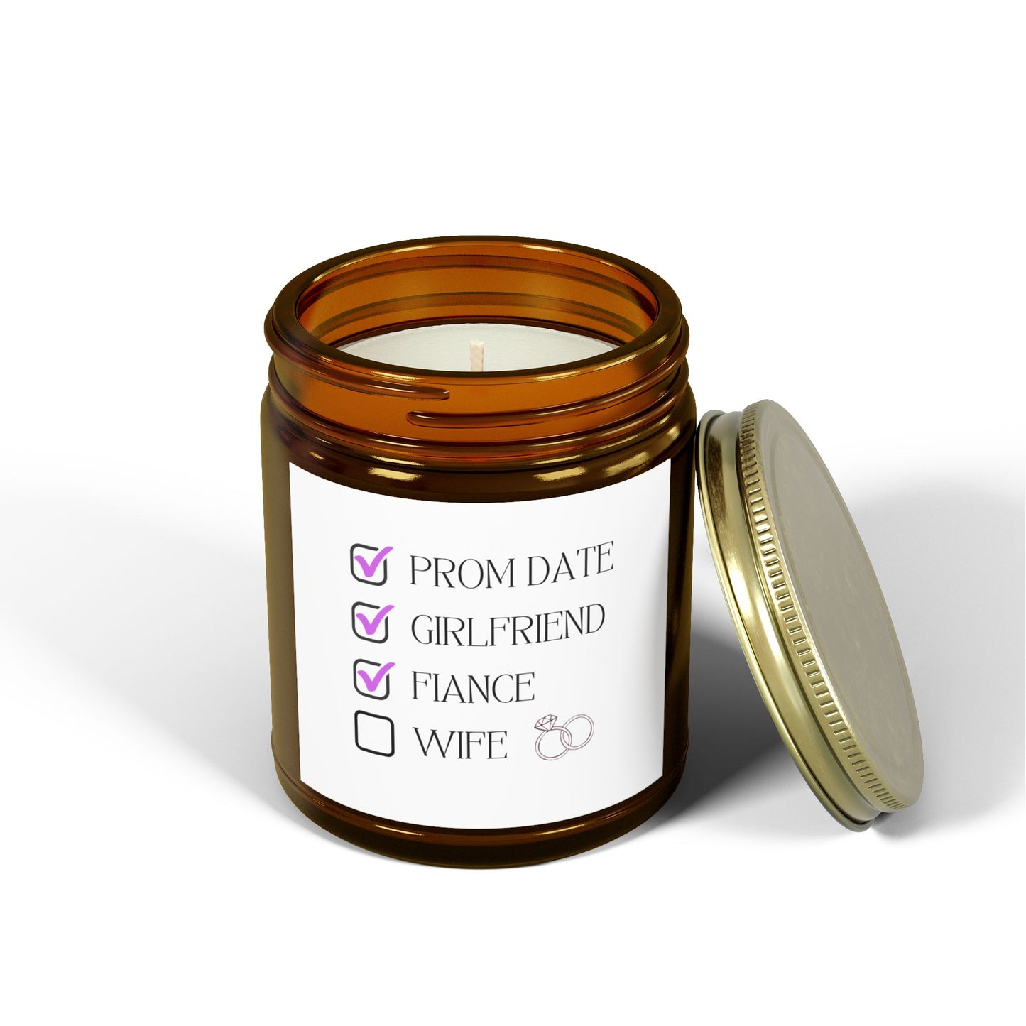 Engagement Candle Romantic Scented Candle - Coconut Apricot Wax, Perfect for Engagements & Date Nights