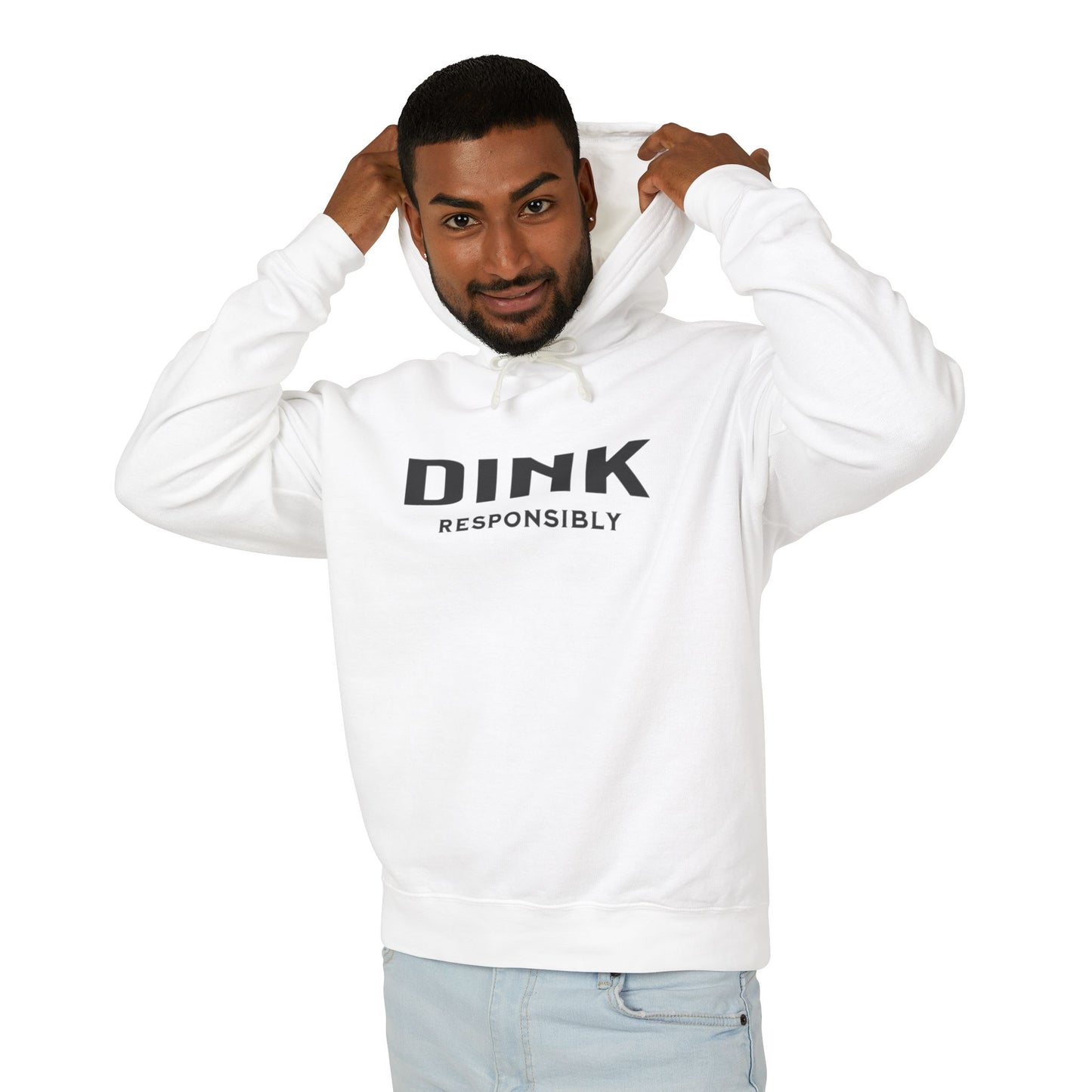 Dink Responsibly – Fun Pickleball Design" Unisex Lightweight Hooded Sweatshirt