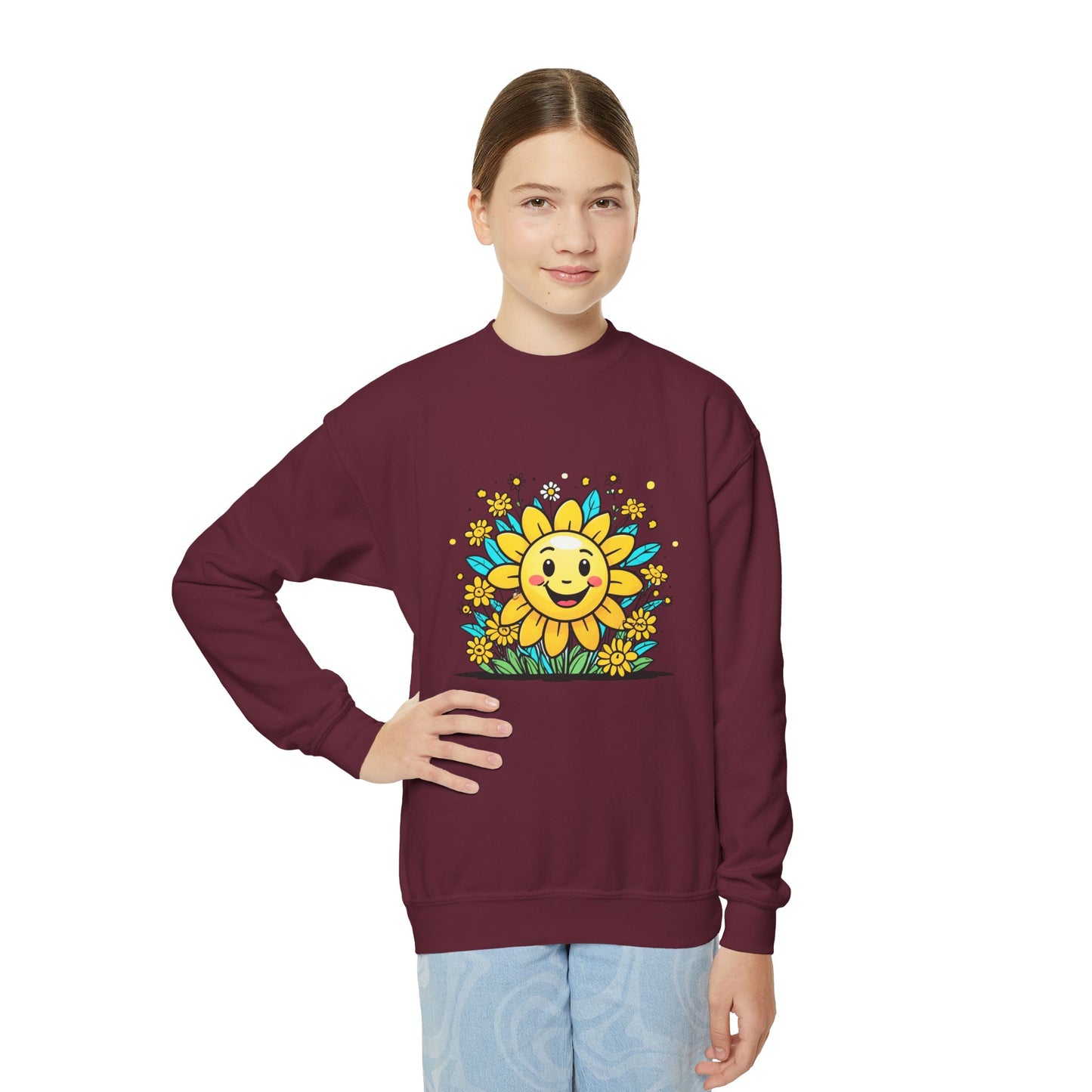 Sunshine and Flowers Youth Crewneck Sweatshirt