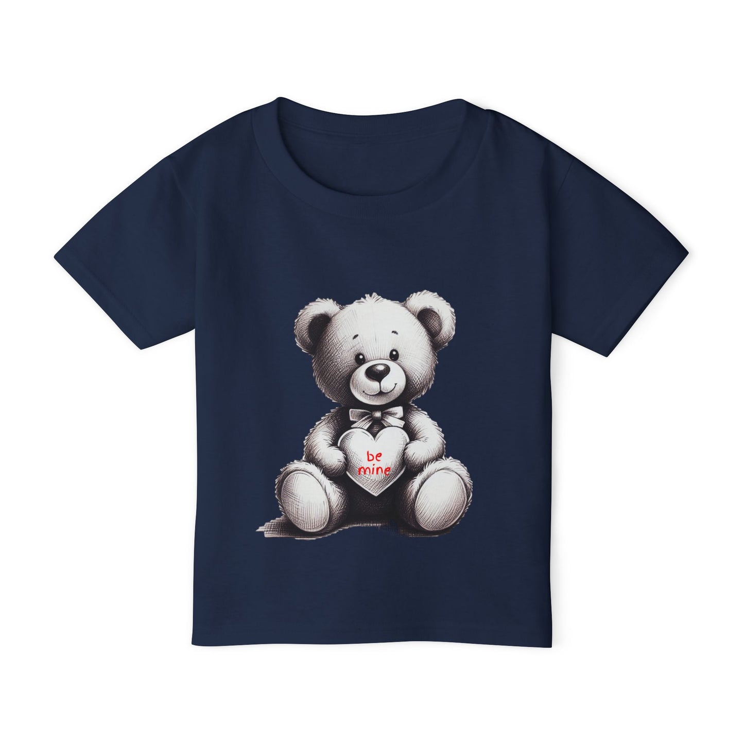 "Be Mine" – Adorable Teddy Bear Valentine’s Toddler T-shirt Valentine's Day Hearts Design