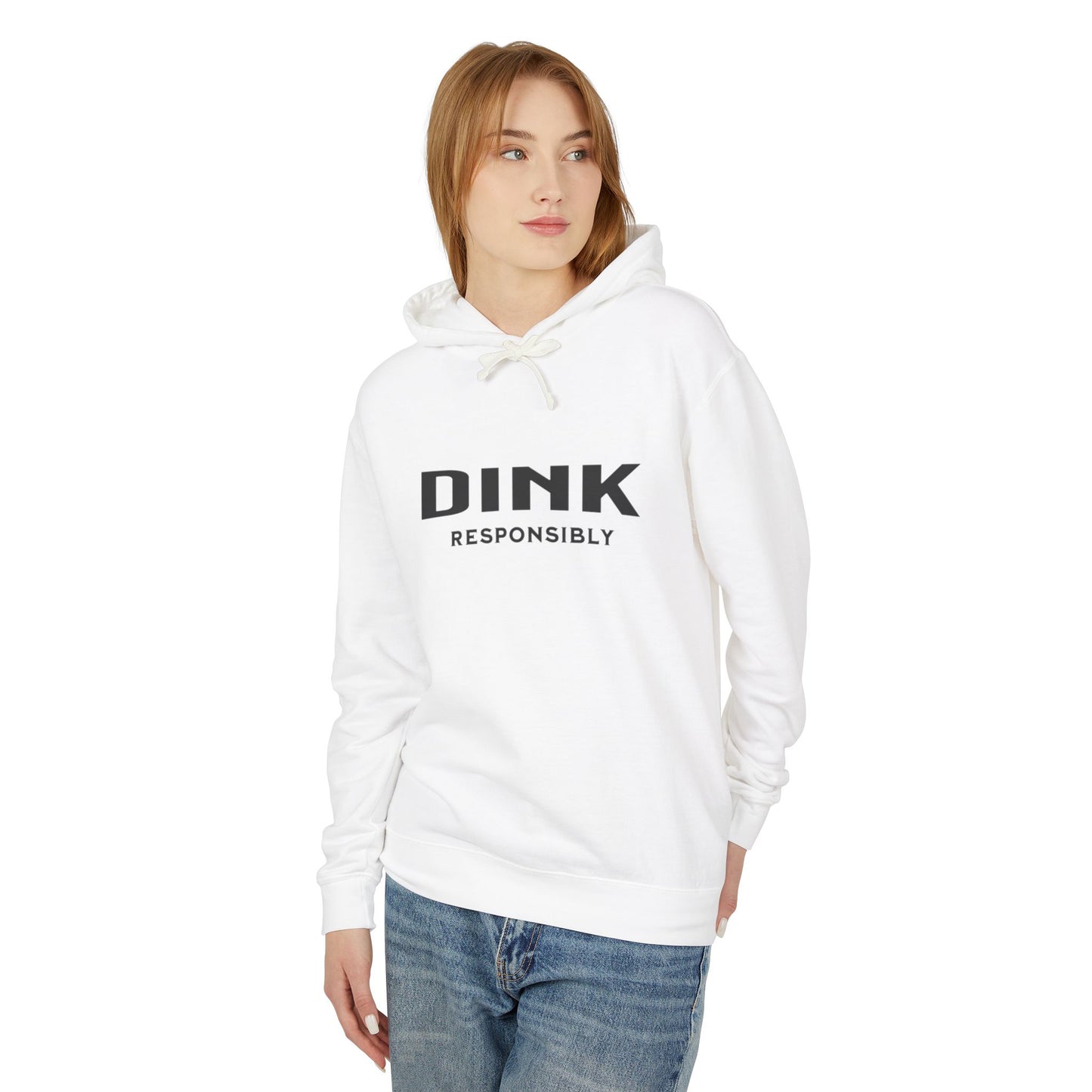 Dink Responsibly – Fun Pickleball Design" Unisex Lightweight Hooded Sweatshirt