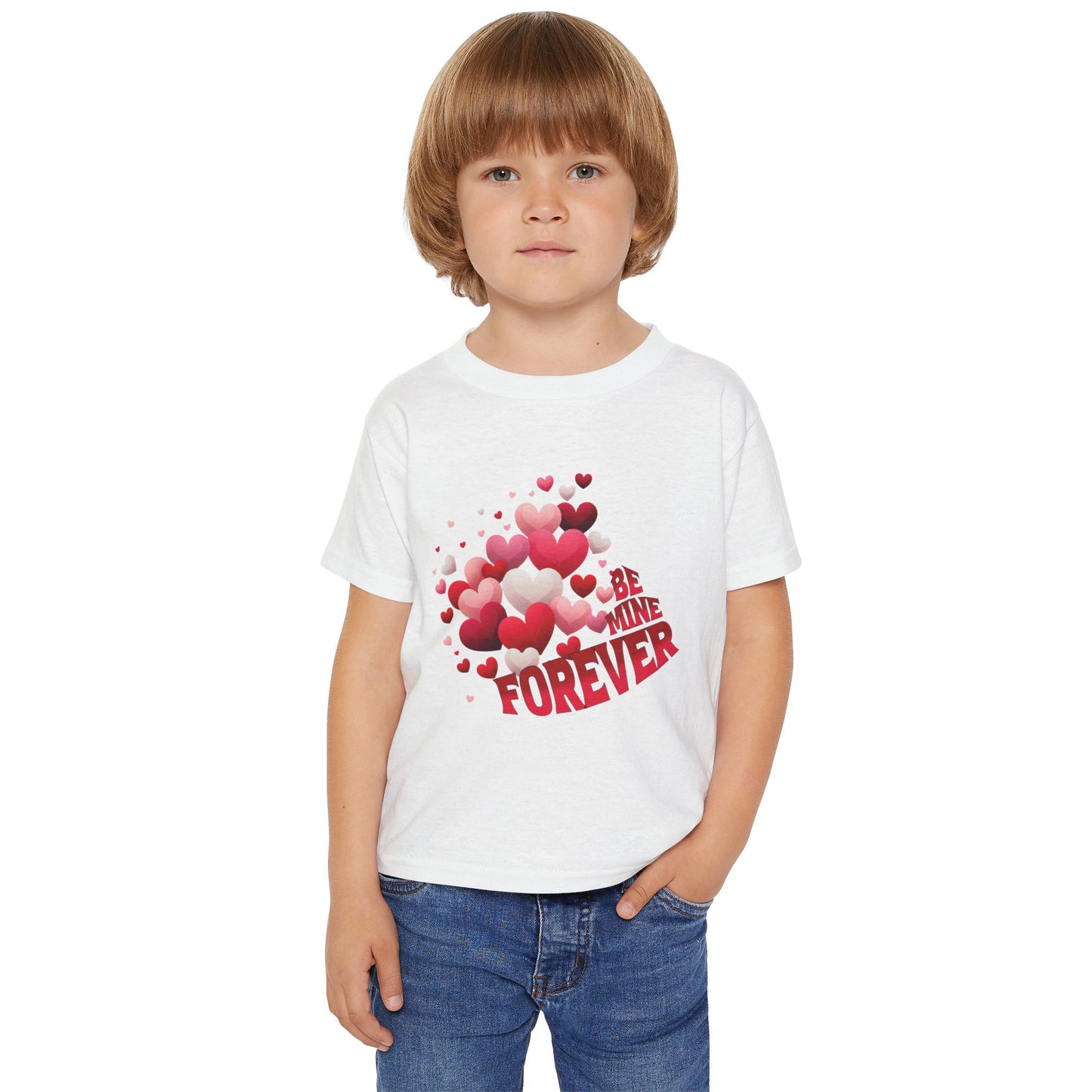 - Be Mine Forever-Toddler T-shirt Valentine's Day Hearts Design