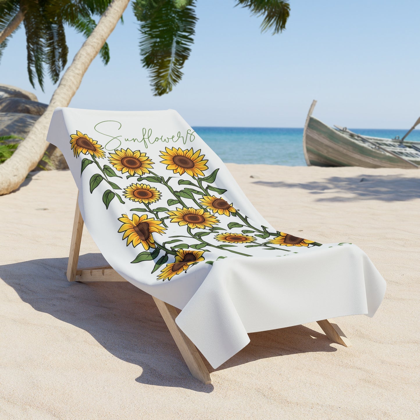 "Sunflowers Make Me Happy" beach towel!