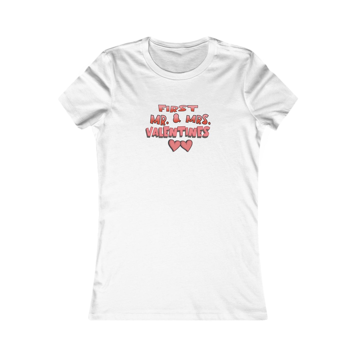 Women's Tee, 'First Mr & Mrs Valentines' T-Shirt for Newlyweds