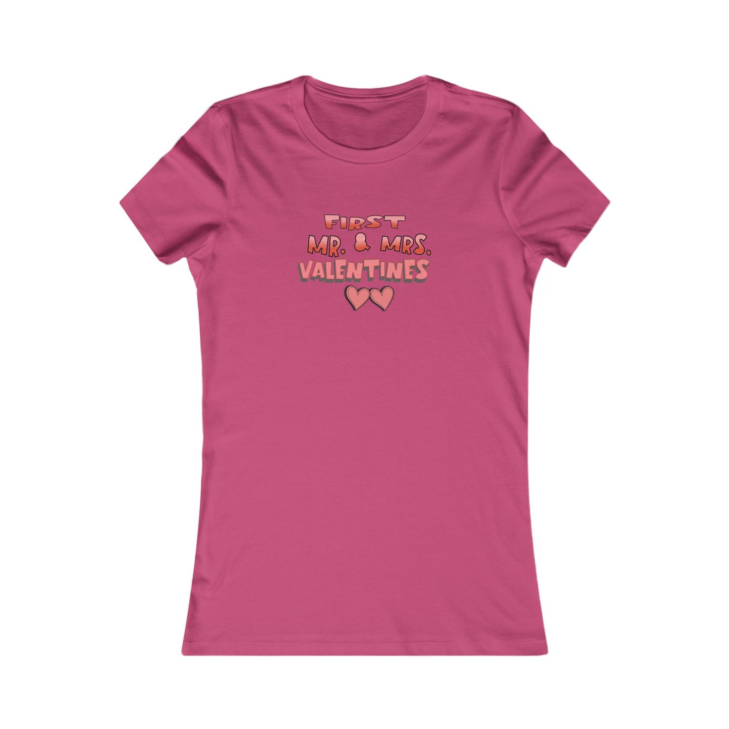 Women's Tee, 'First Mr & Mrs Valentines' T-Shirt for Newlyweds