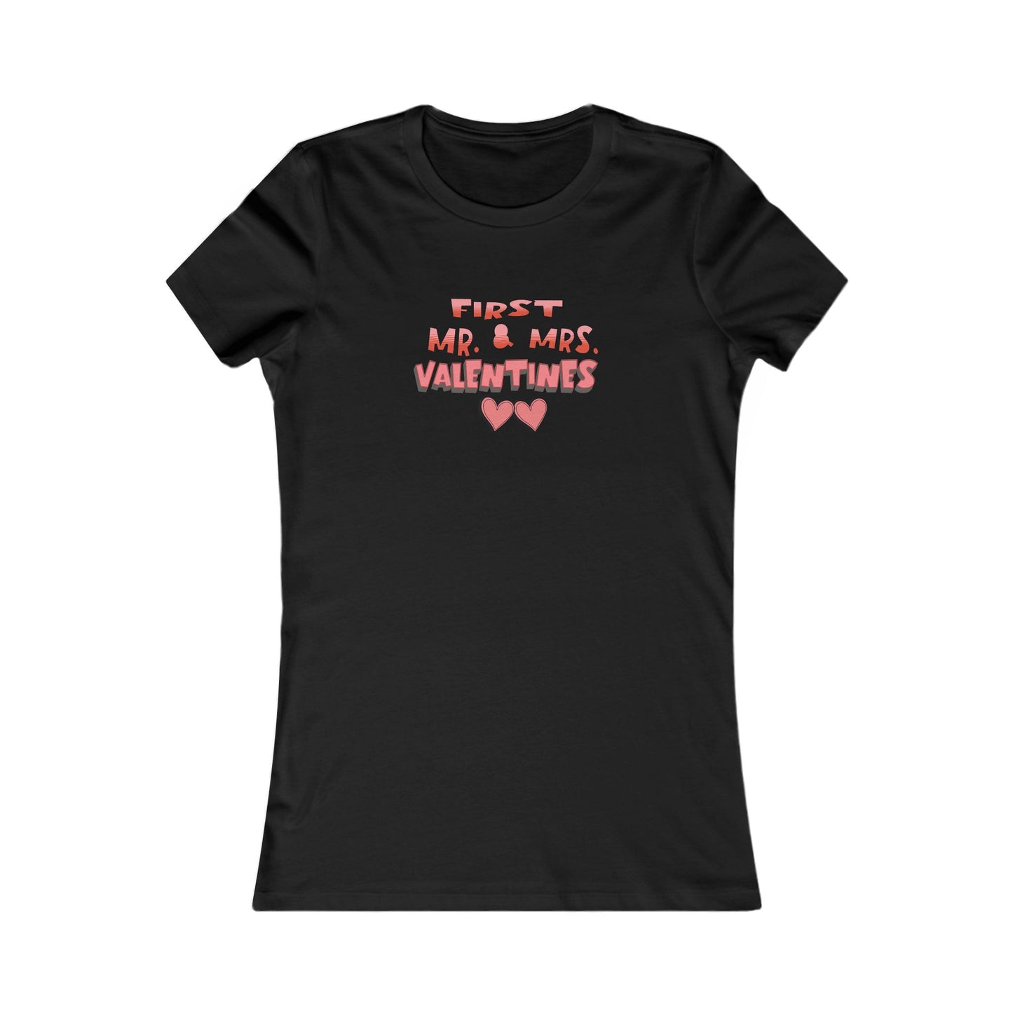 Women's Tee, 'First Mr & Mrs Valentines' T-Shirt for Newlyweds