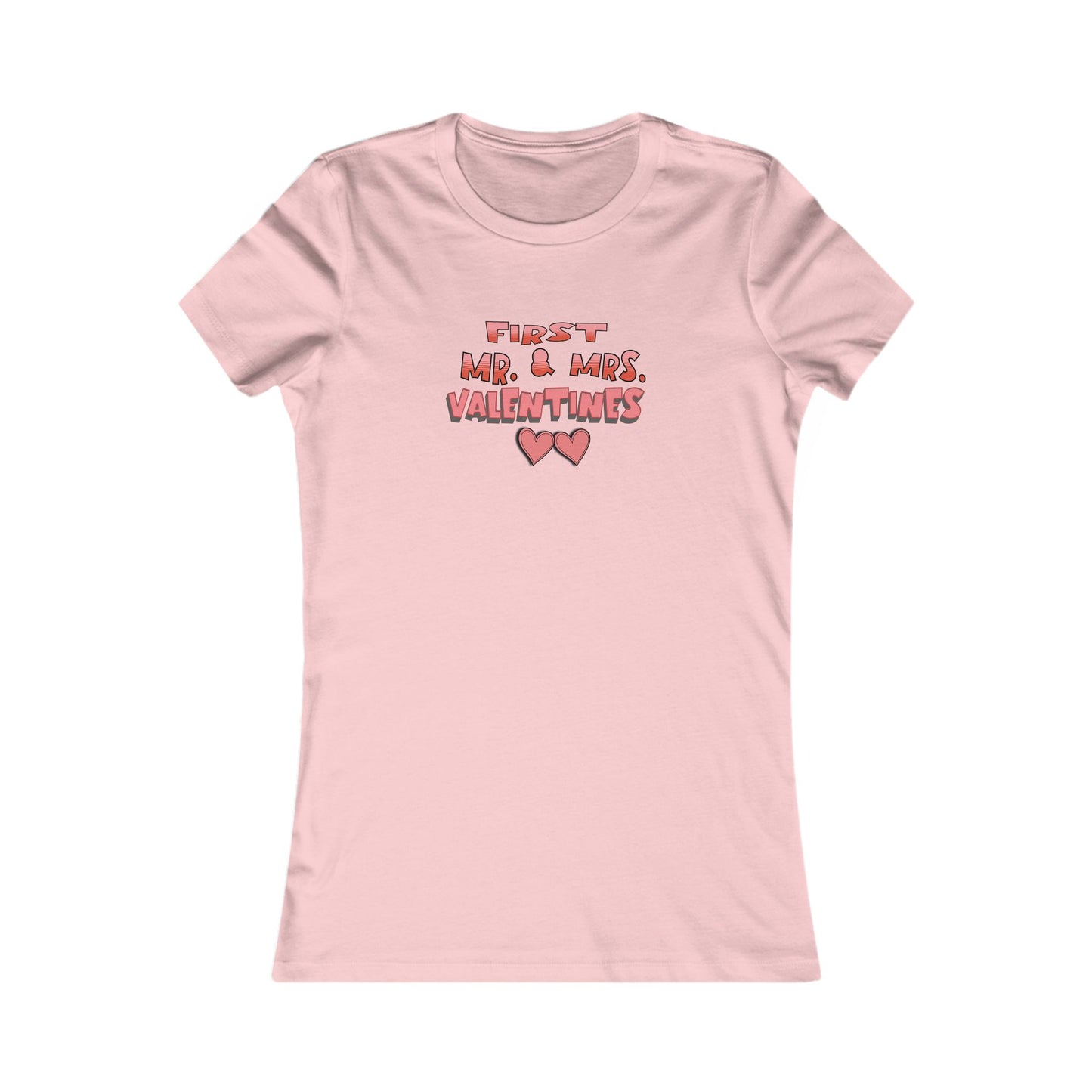 Women's Tee, 'First Mr & Mrs Valentines' T-Shirt for Newlyweds