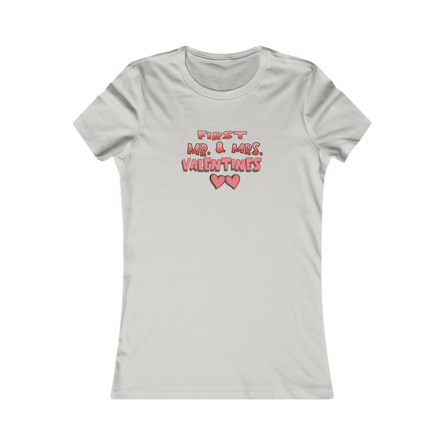 Women's Tee, 'First Mr & Mrs Valentines' T-Shirt for Newlyweds