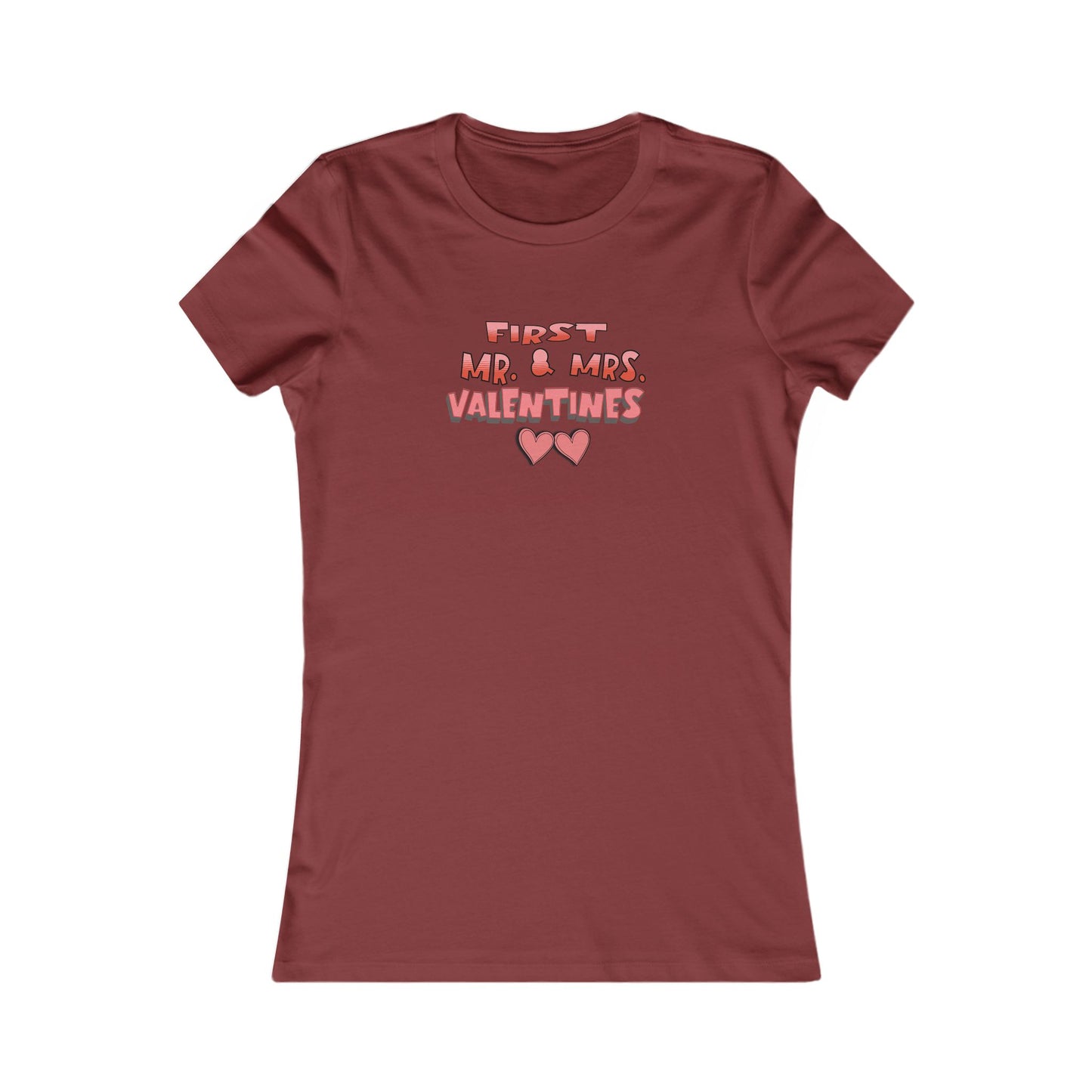 Women's Tee, 'First Mr & Mrs Valentines' T-Shirt for Newlyweds