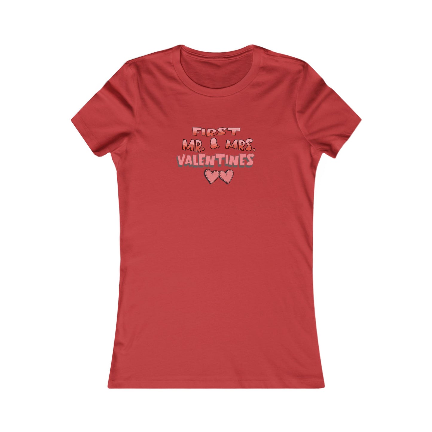 Women's Tee, 'First Mr & Mrs Valentines' T-Shirt for Newlyweds