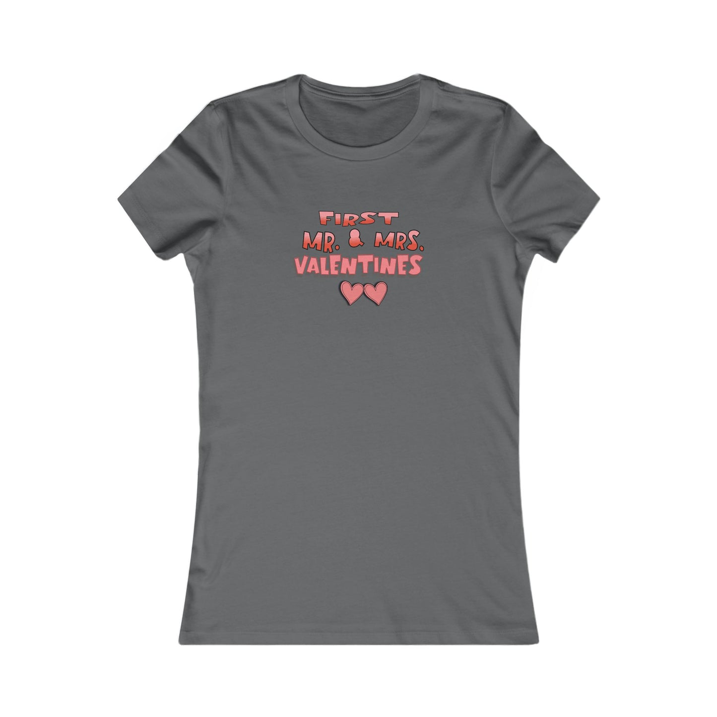 Women's Tee, 'First Mr & Mrs Valentines' T-Shirt for Newlyweds