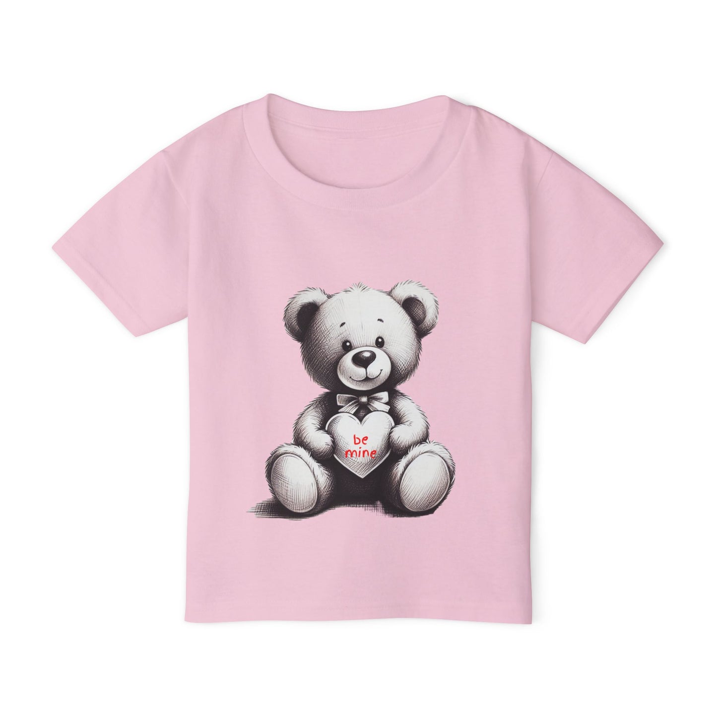"Be Mine" – Adorable Teddy Bear Valentine’s Toddler T-shirt Valentine's Day Hearts Design
