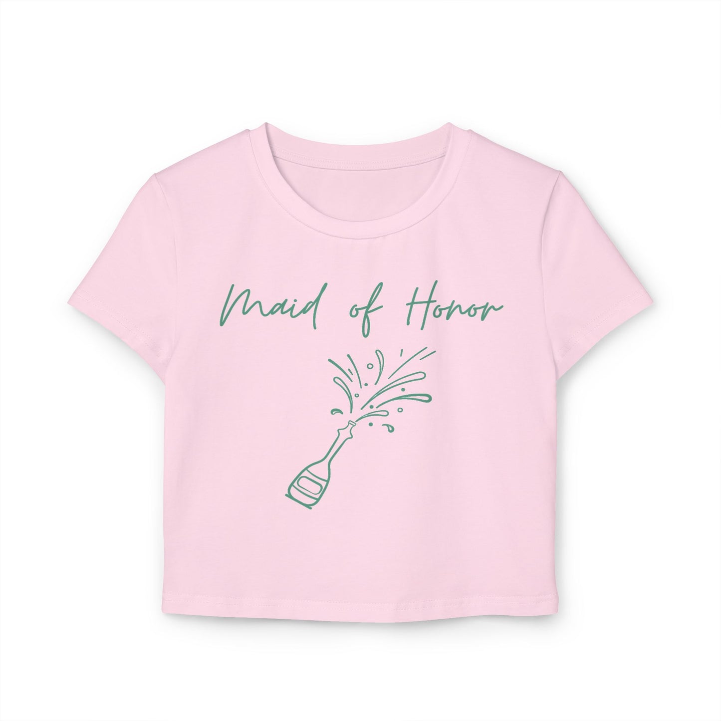 Made of Honor's Women's Baby Tee with champaign bottle