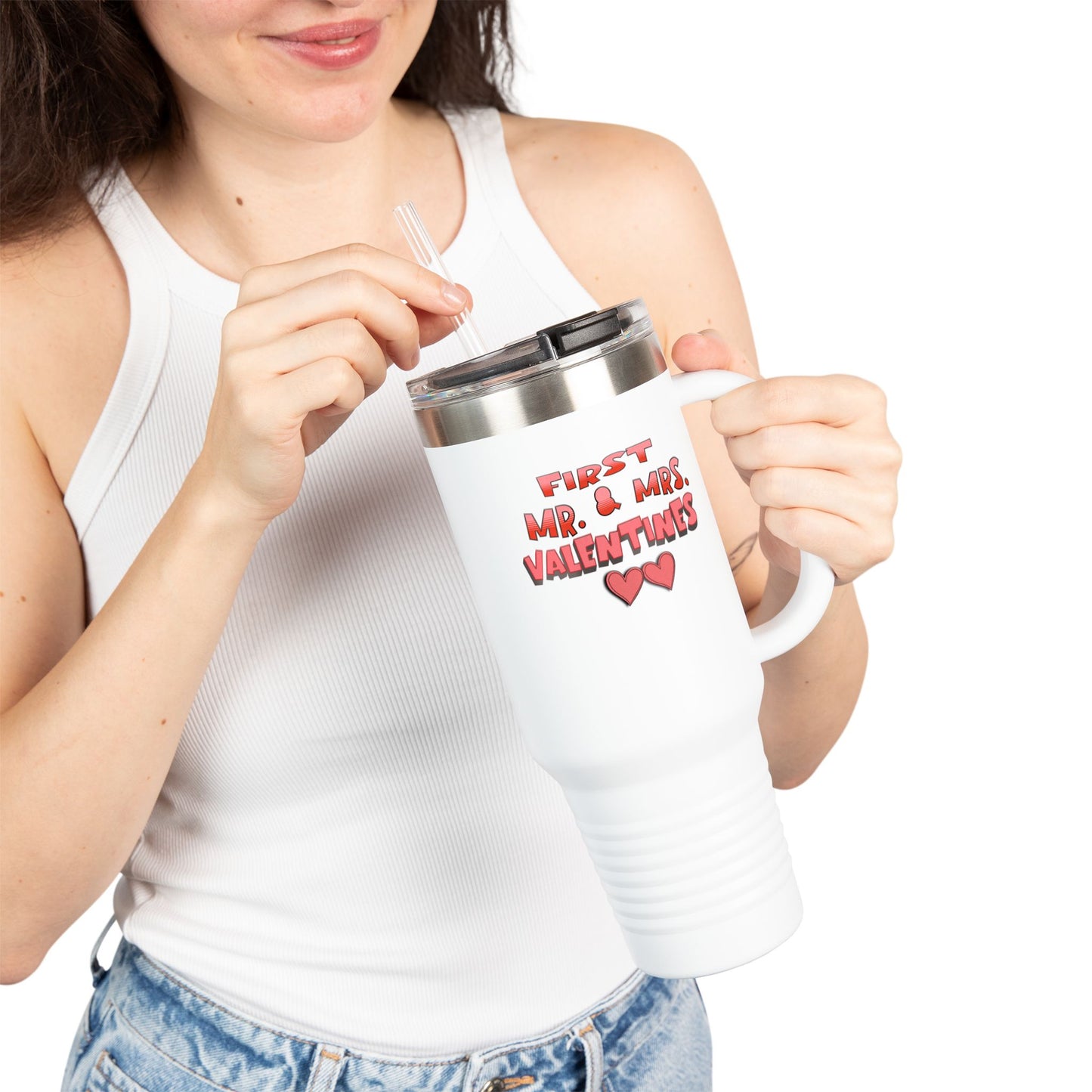 Valentines Insulated Travel Mug "First Mr. & Mrs. Valentines"