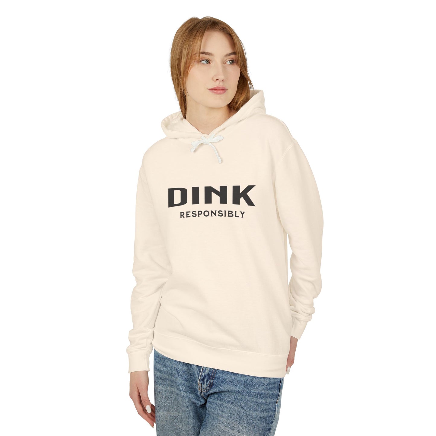Dink Responsibly – Fun Pickleball Design" Unisex Lightweight Hooded Sweatshirt