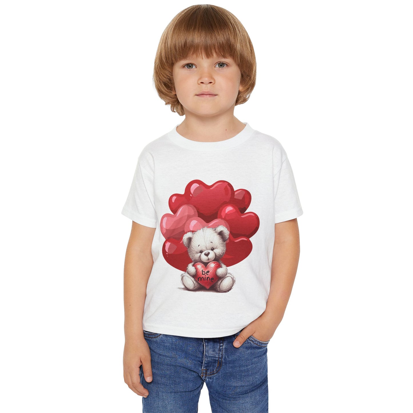 Toddler T-shirt - Valentines BE MINE Bear And Heart Design