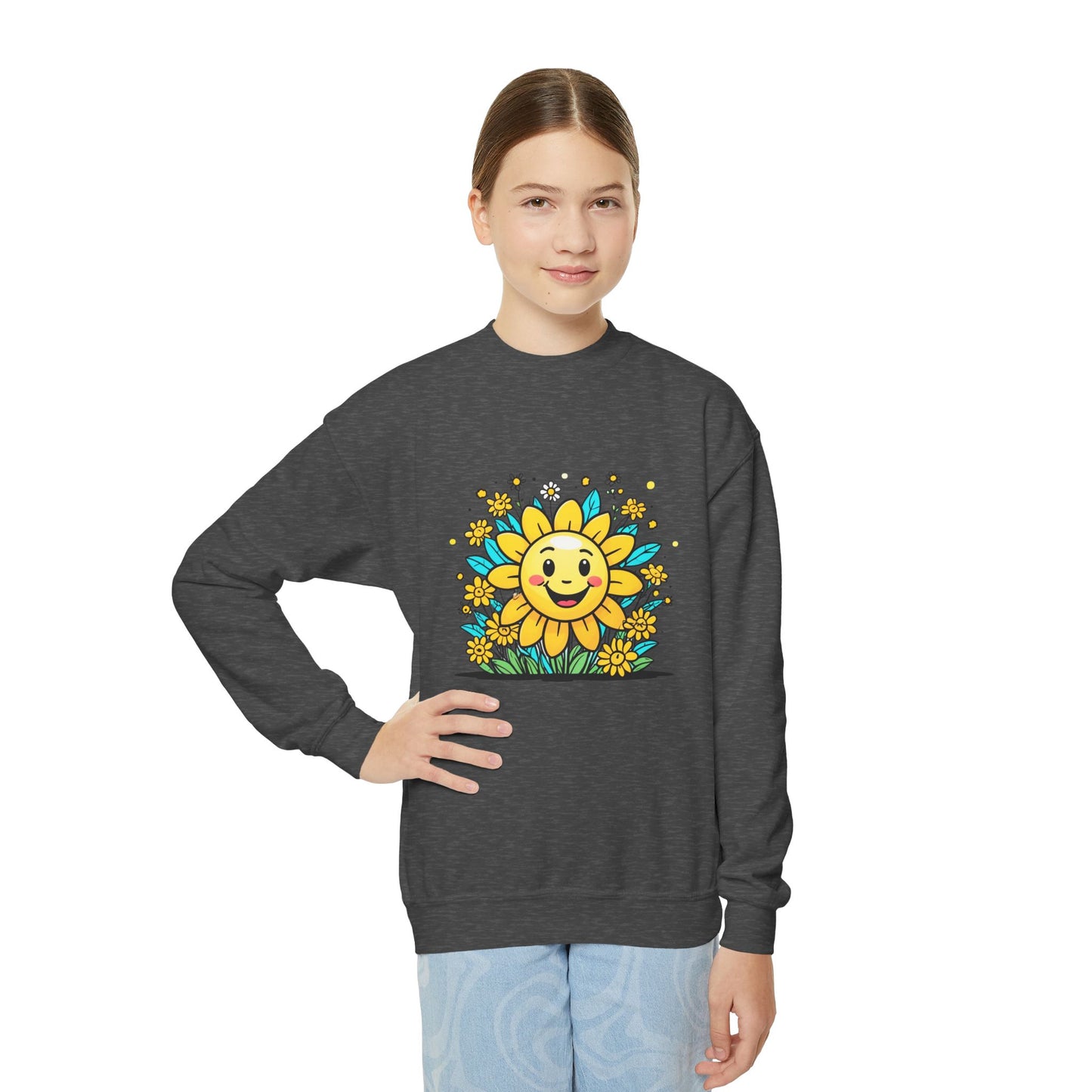 Sunshine and Flowers Youth Crewneck Sweatshirt