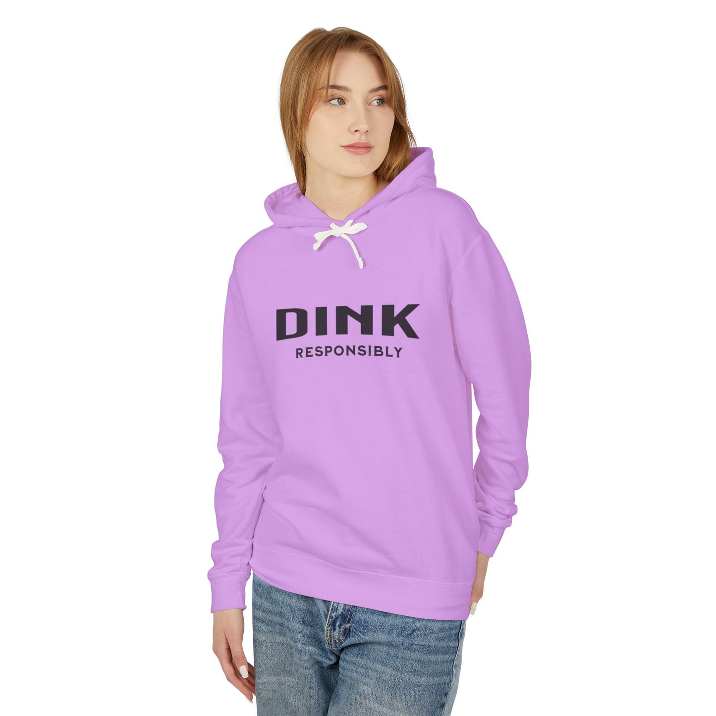 Dink Responsibly – Fun Pickleball Design" Unisex Lightweight Hooded Sweatshirt